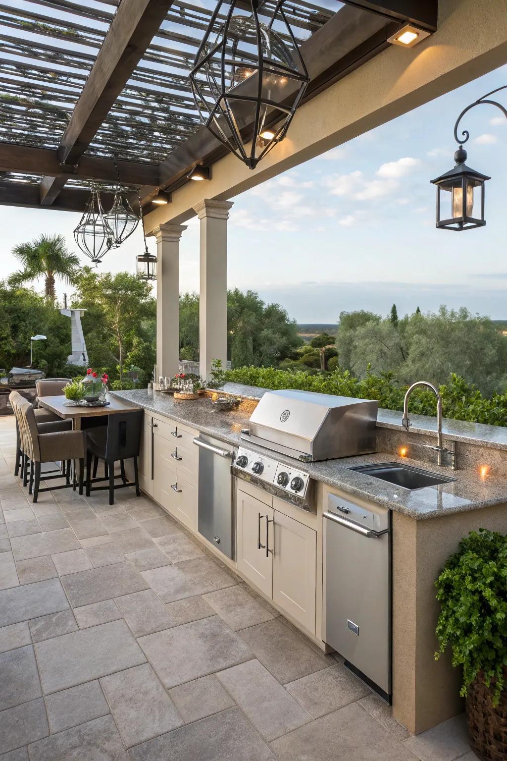 A gourmet outdoor kitchen for those who love to cook and entertain.