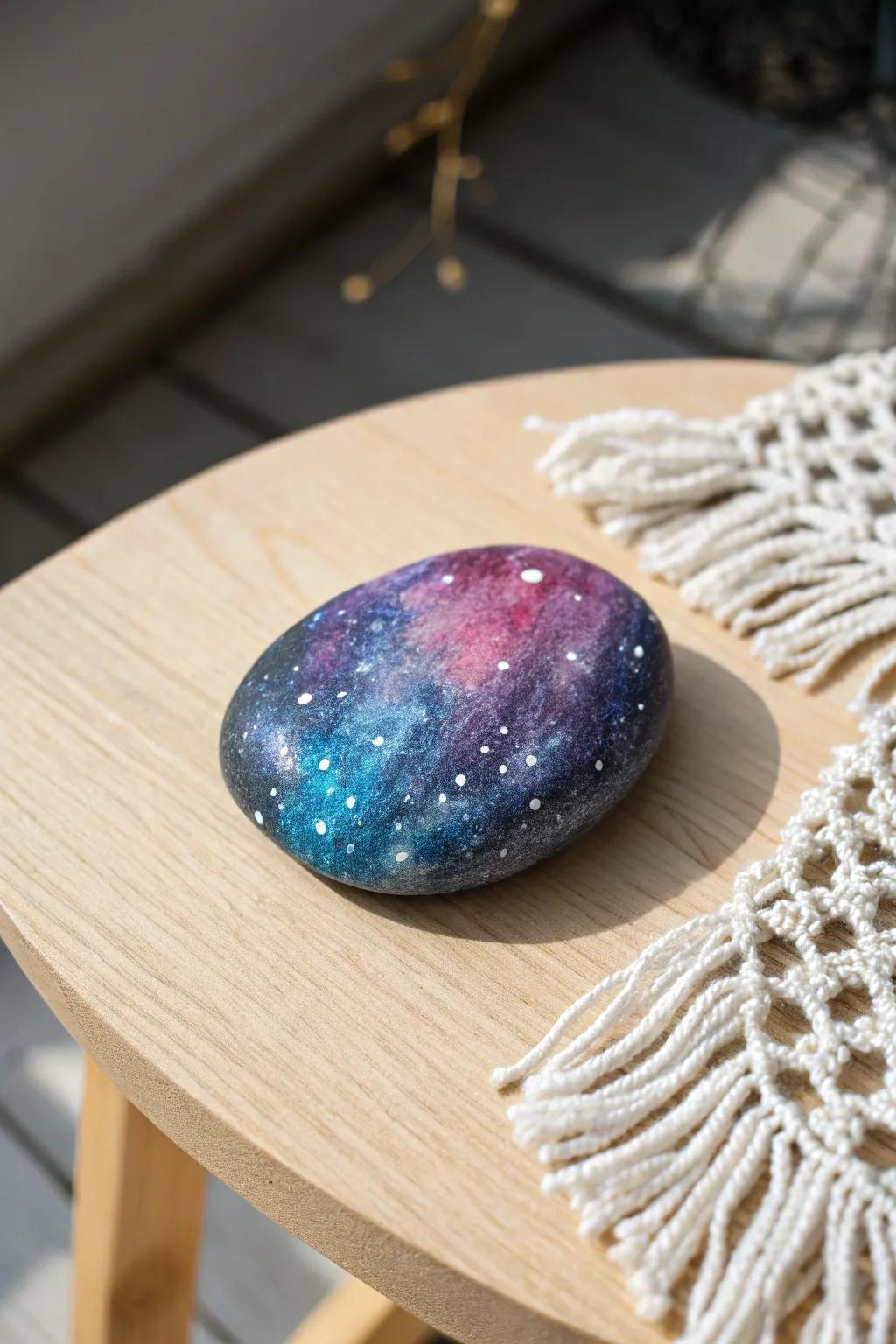 Unlock the universe with a touch of artistry: Discover the magic of Glittery Galaxy Rocks.