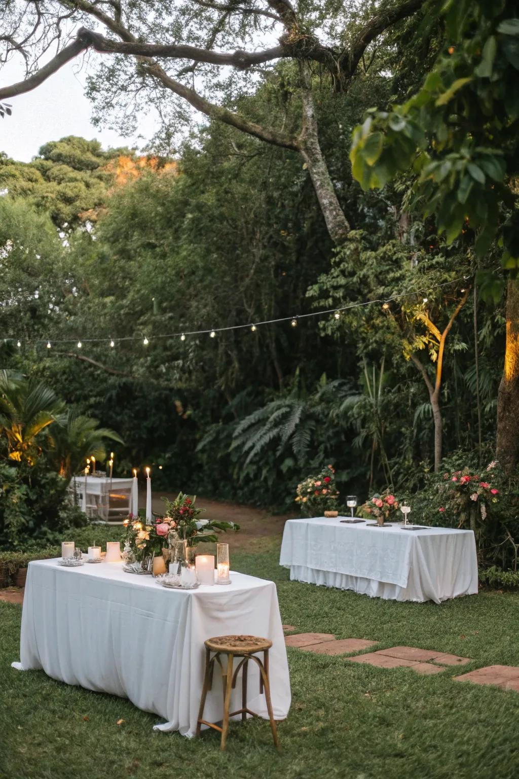 Nature itself can be the perfect decor for outdoor gatherings.