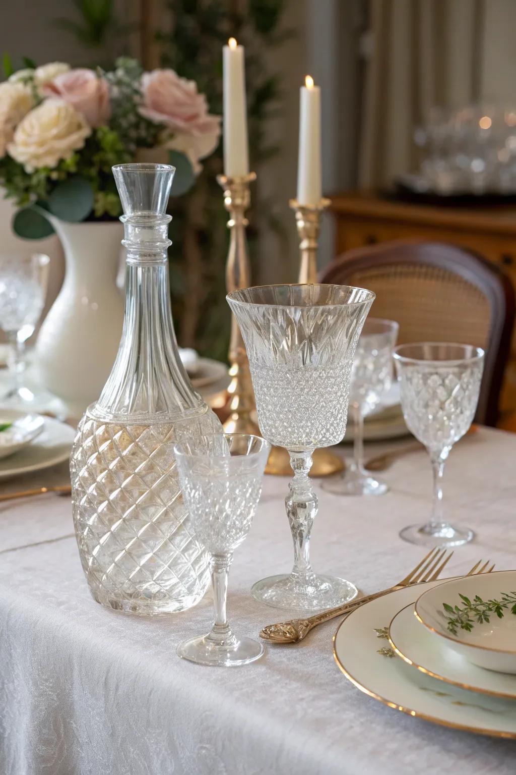 Sophisticated serving-ware introduces sparkle and refinement.