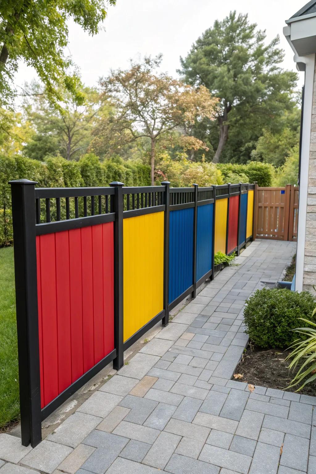Color block designs make bold fence statements.
