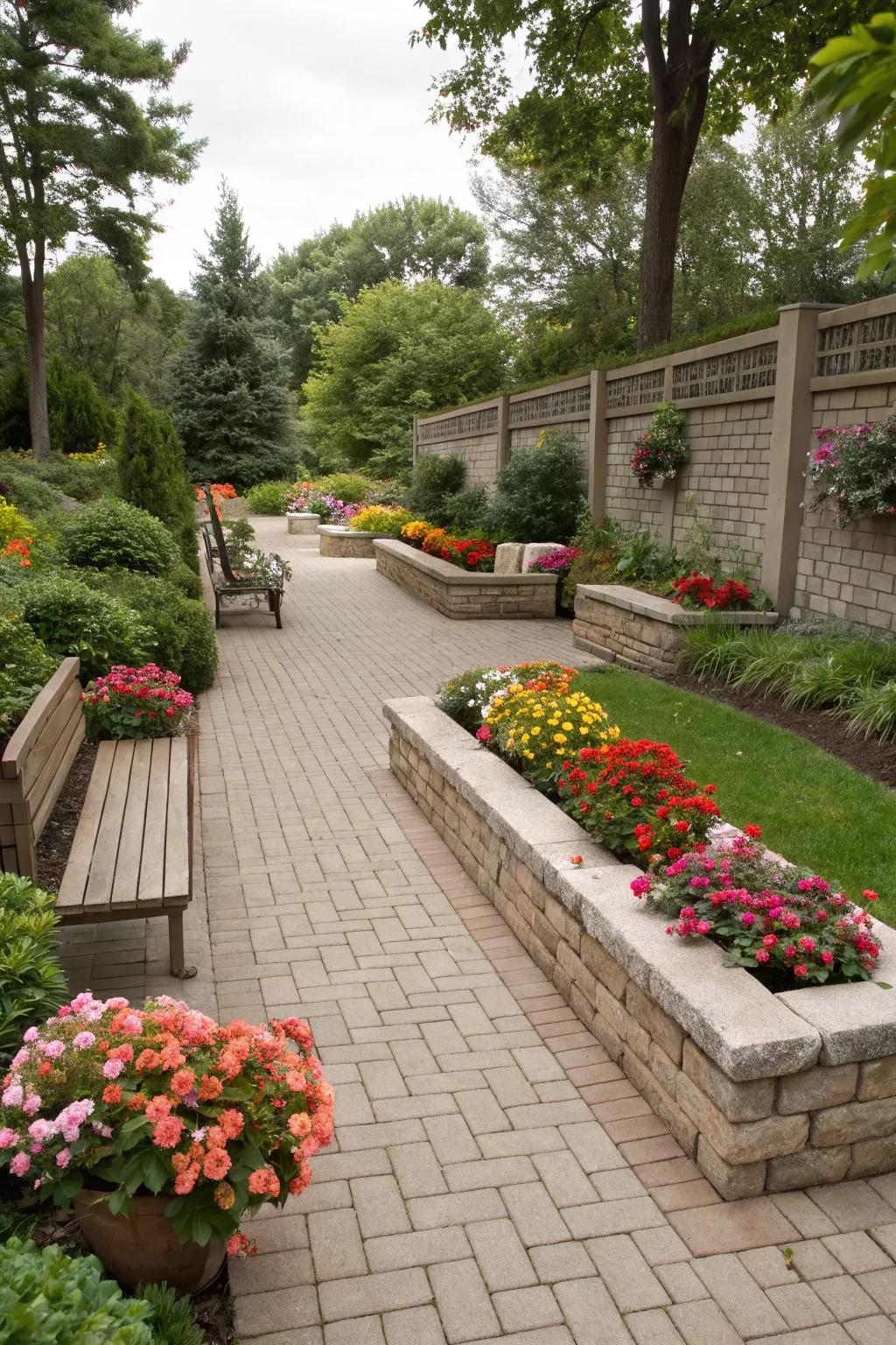 Merge utility and beauty using paver seating areas.