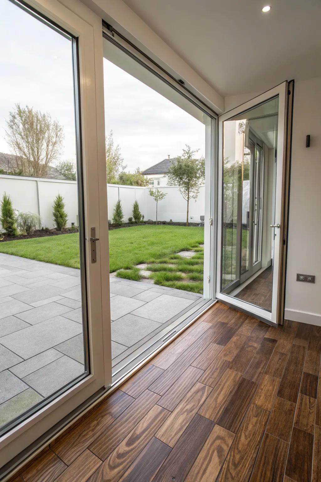 Uninterrupted shifts fashion a cohesive living expanse.