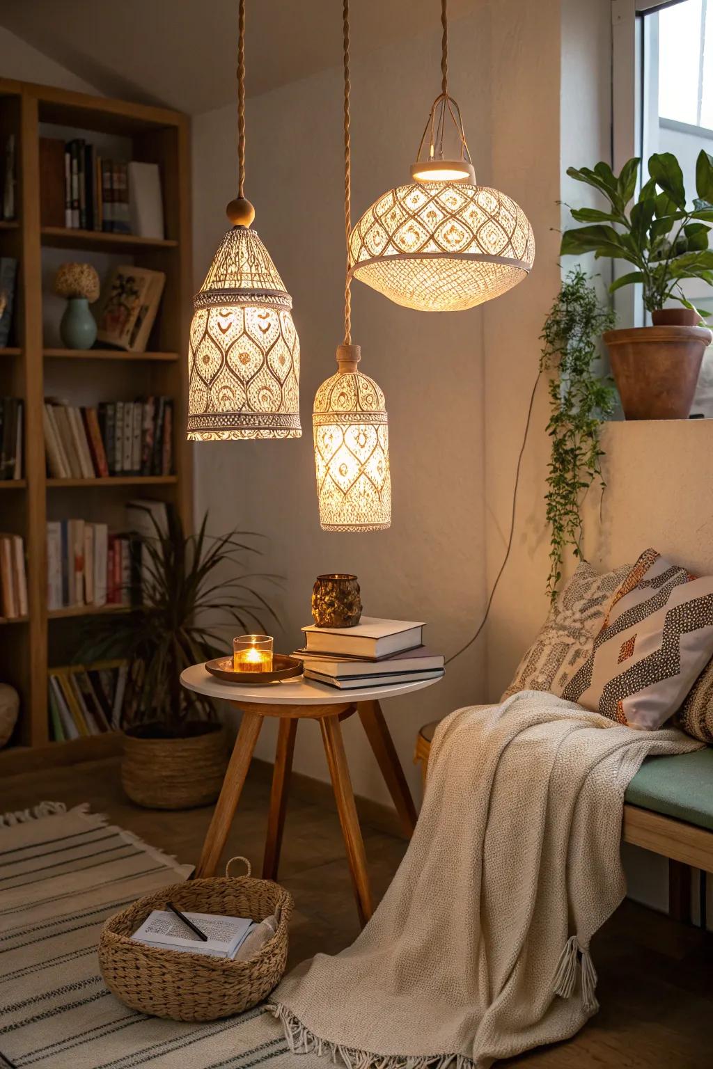 Hand-made pendants add a personal touch to your decorating.