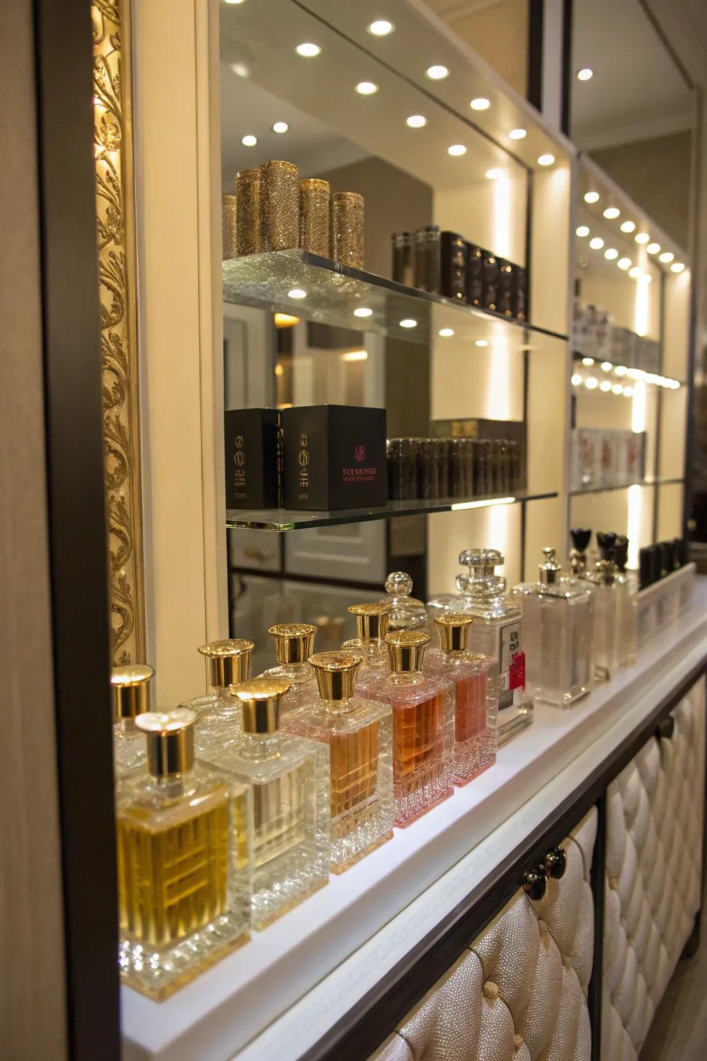 Concealed shelves present a discreet and stylish storage solution.