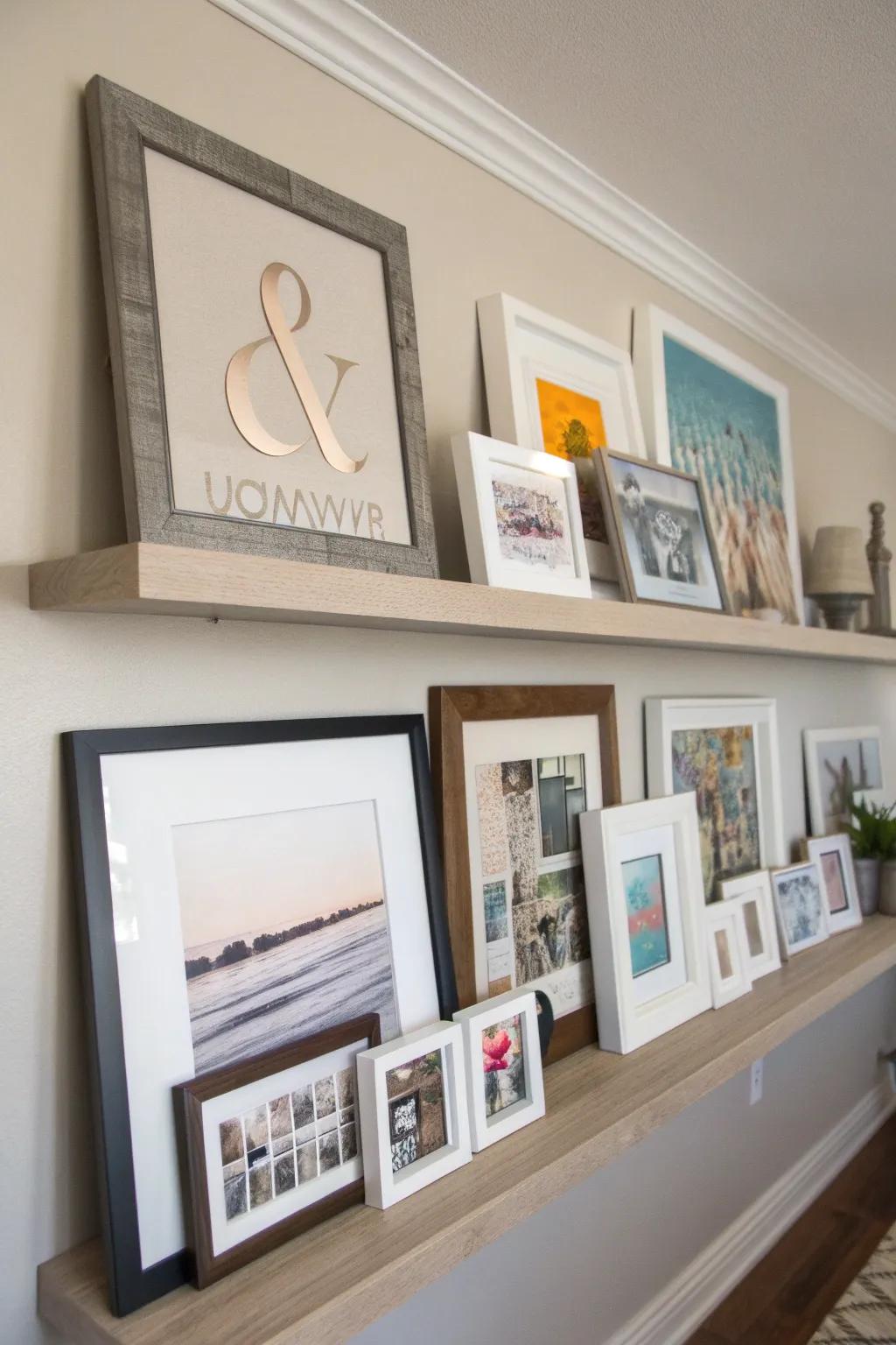 Amalgamate artistry and verbal communication for a contemporary and meaningful shelf.