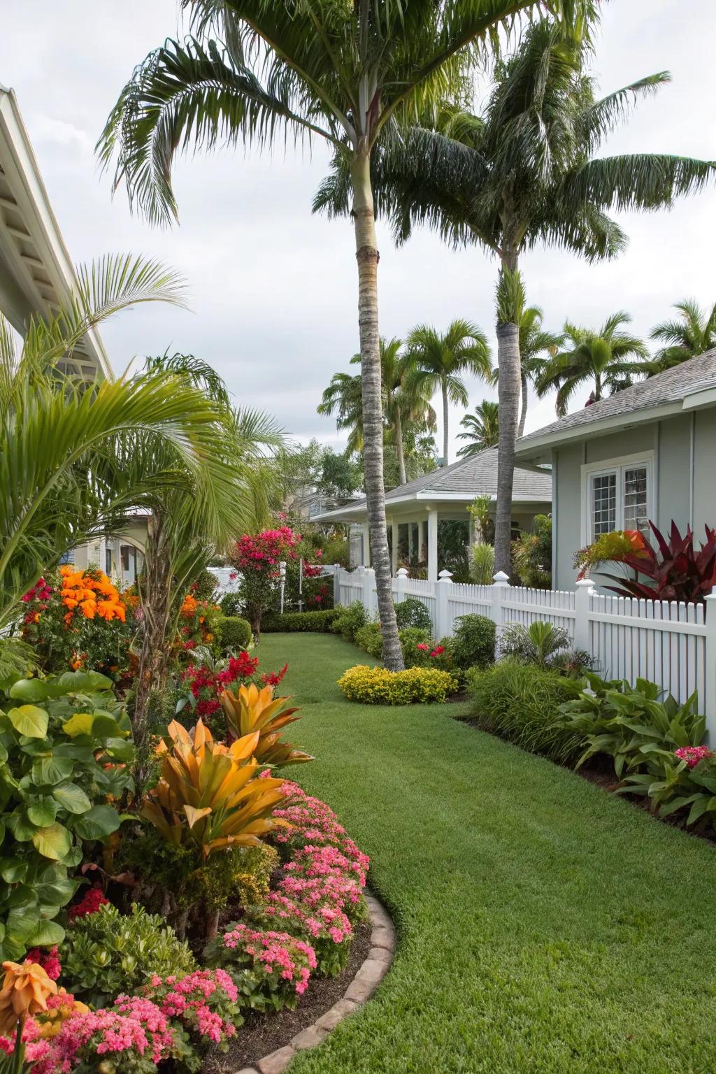 Exotic flora bring a burst of the tropics.