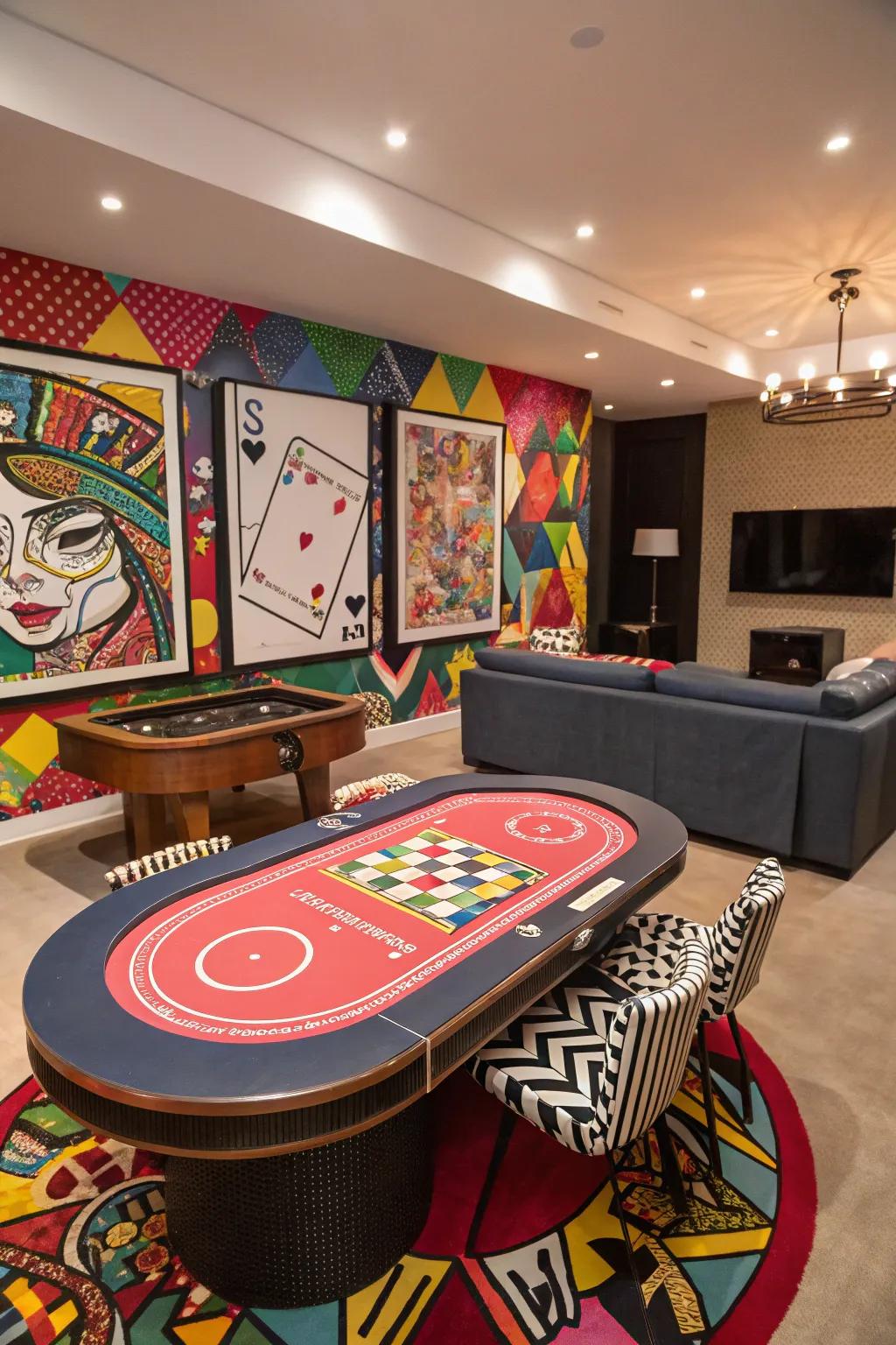 Energize your poker night with pop art elegance.