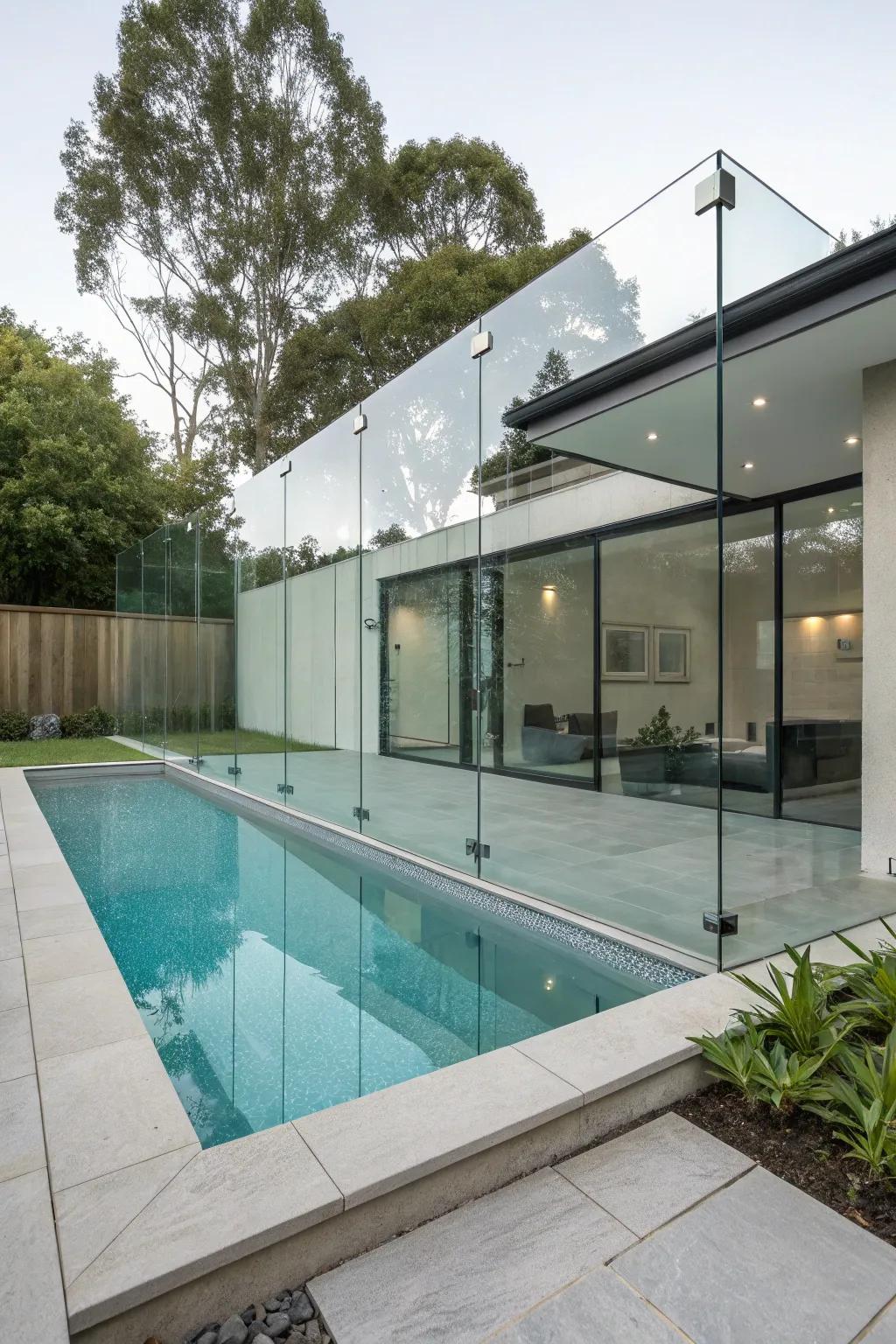 A crystal panel offers sleek and subtle privacy.