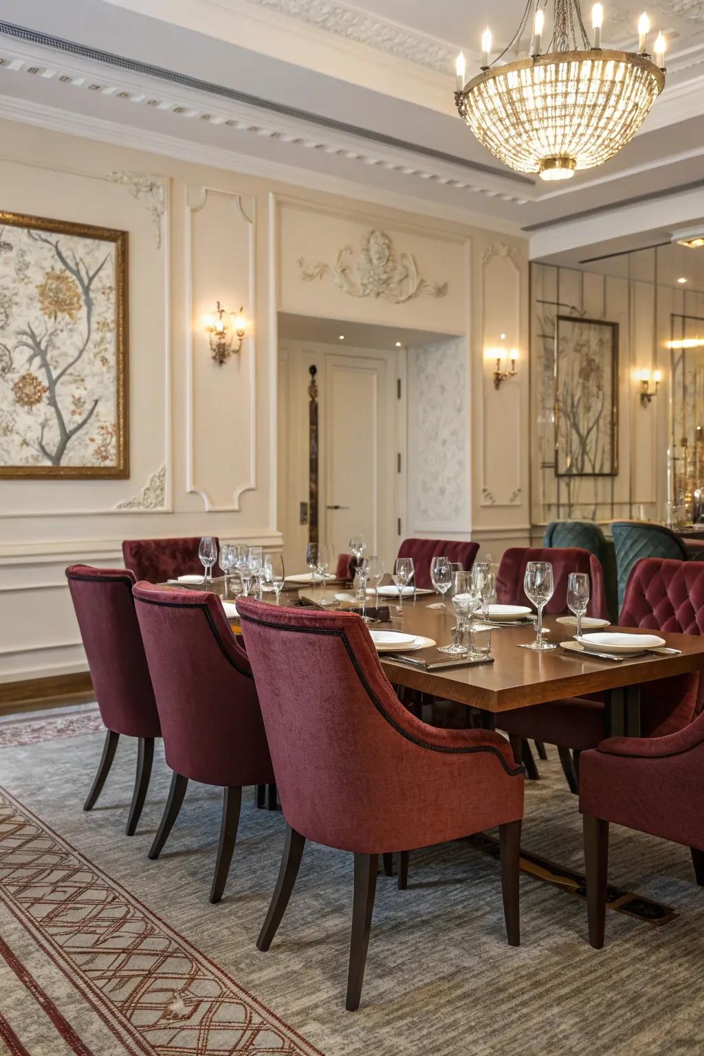 Wine provides a rich and formal touch.