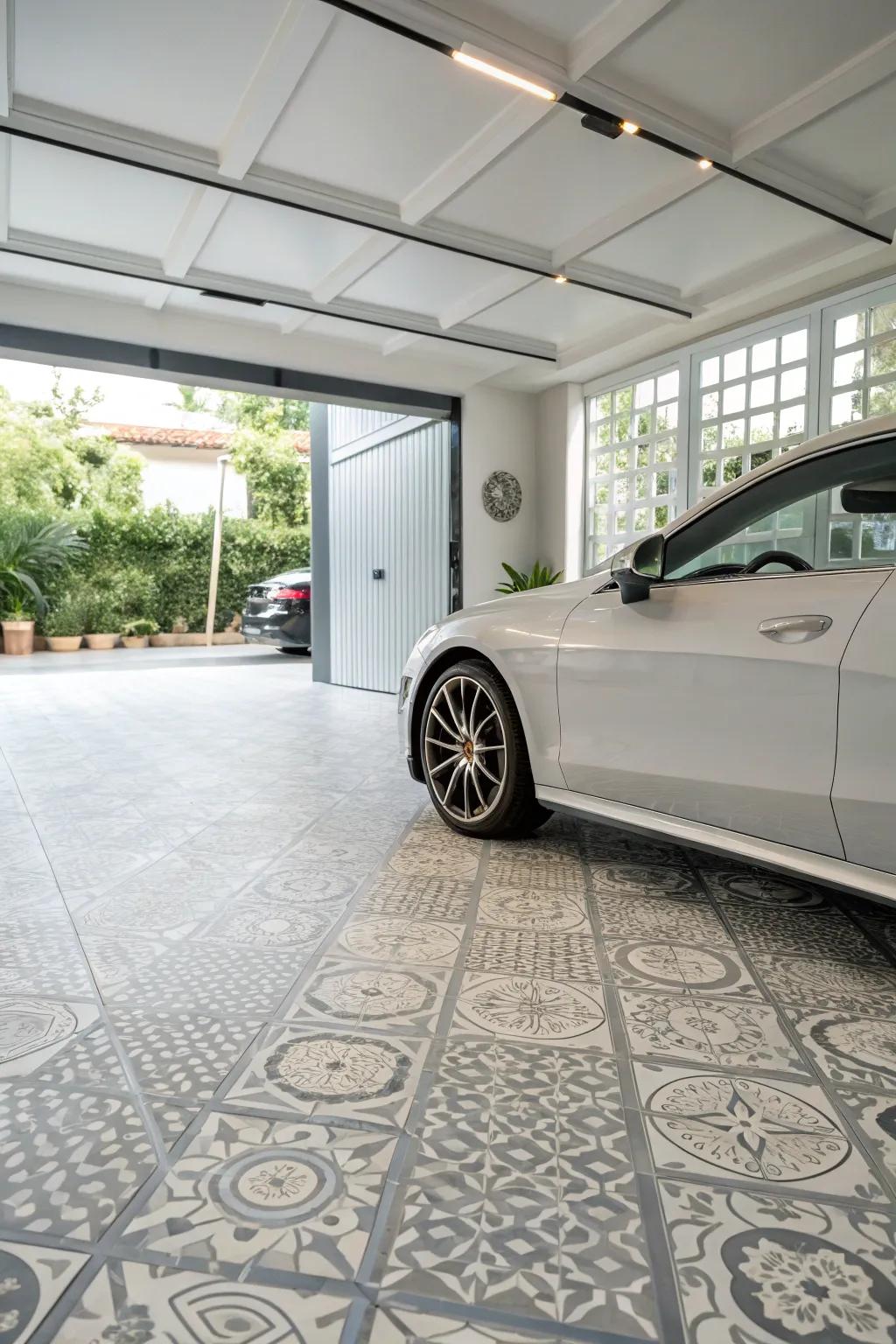 Add a modern style using small designs in your tiles.