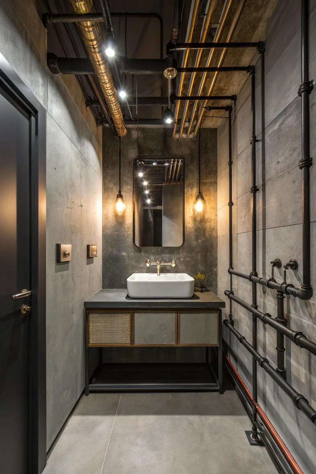 Industrial lighting adds an edgy and contemporary style.