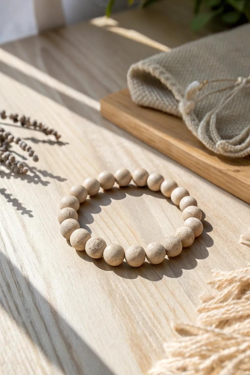 Embrace simplicity with this minimalist clay bead bracelet&mdash;timeless sophistication for any occasion.