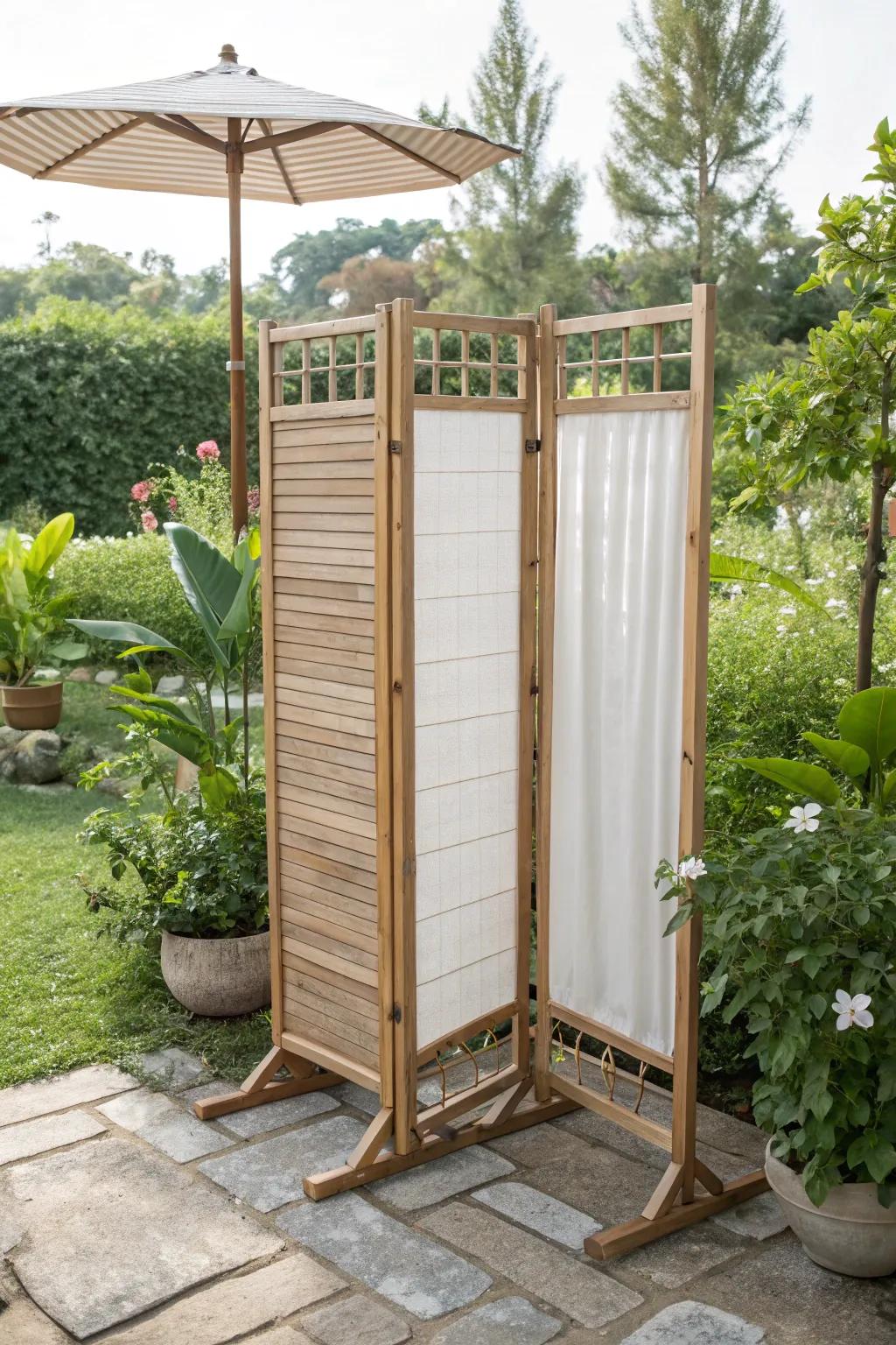 Relish adaptable privacy through movable trellis dividers.