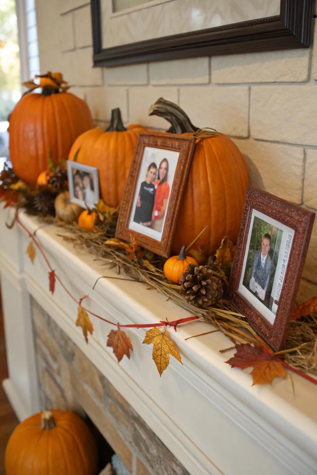 Turn pumpkins into treasured memory displays.