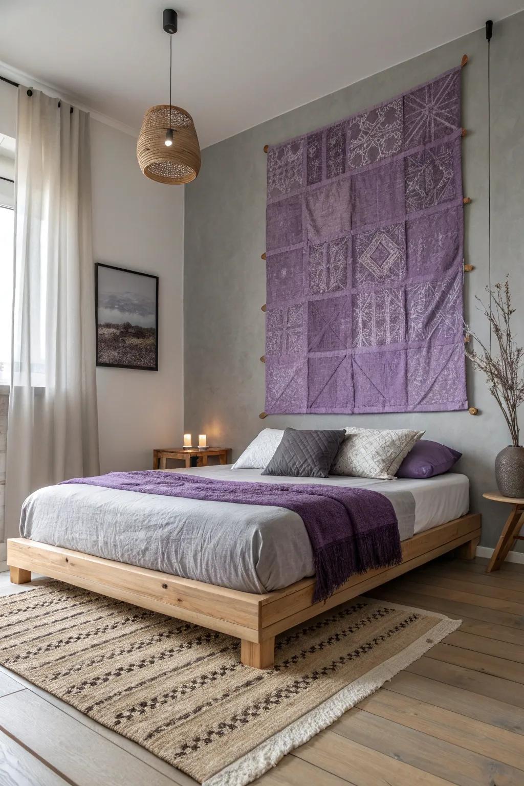 Different wall art adds feel and a personal touch, turning your bedroom into a designed gallery.