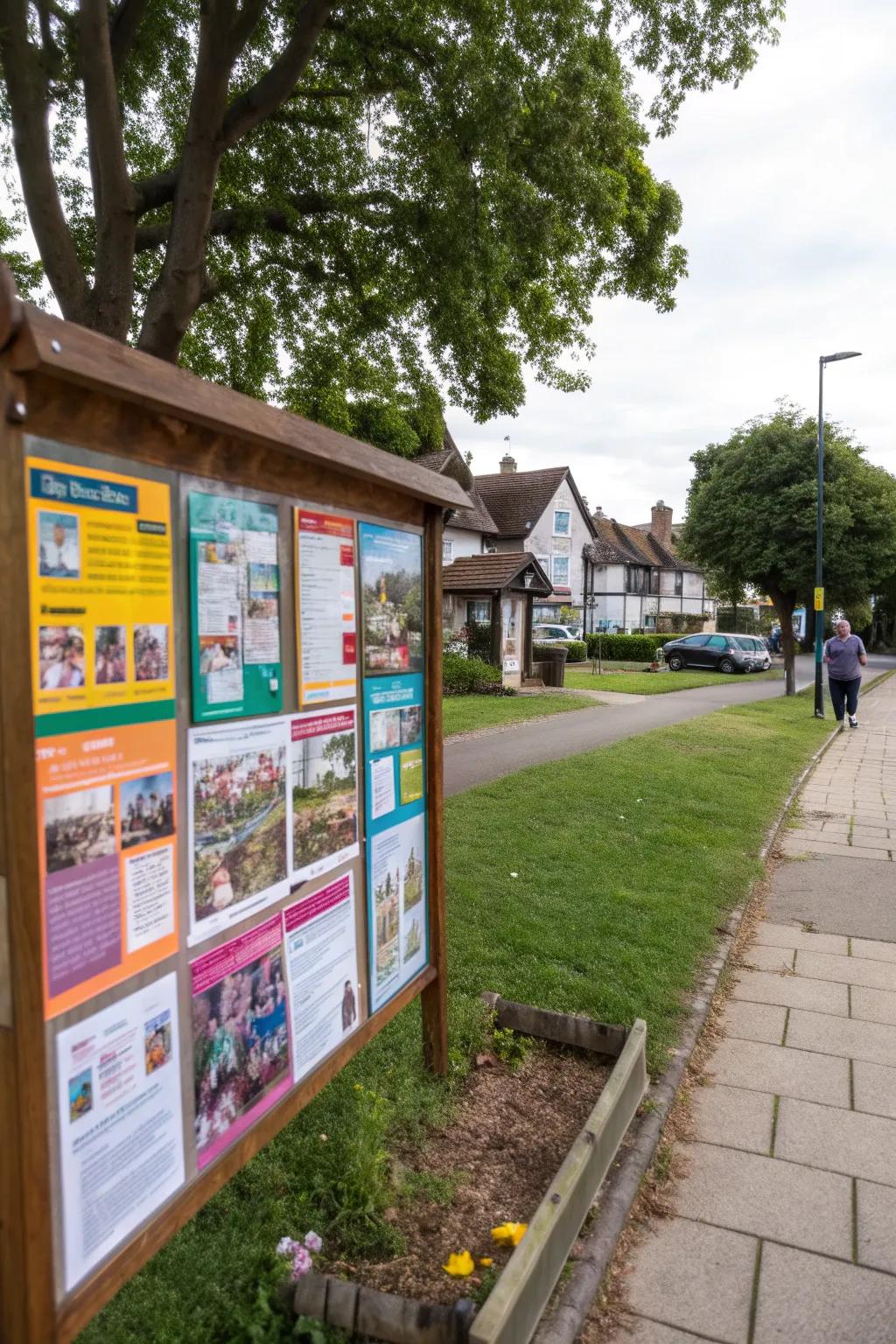A community-centered board designed to showcase local events and gatherings.