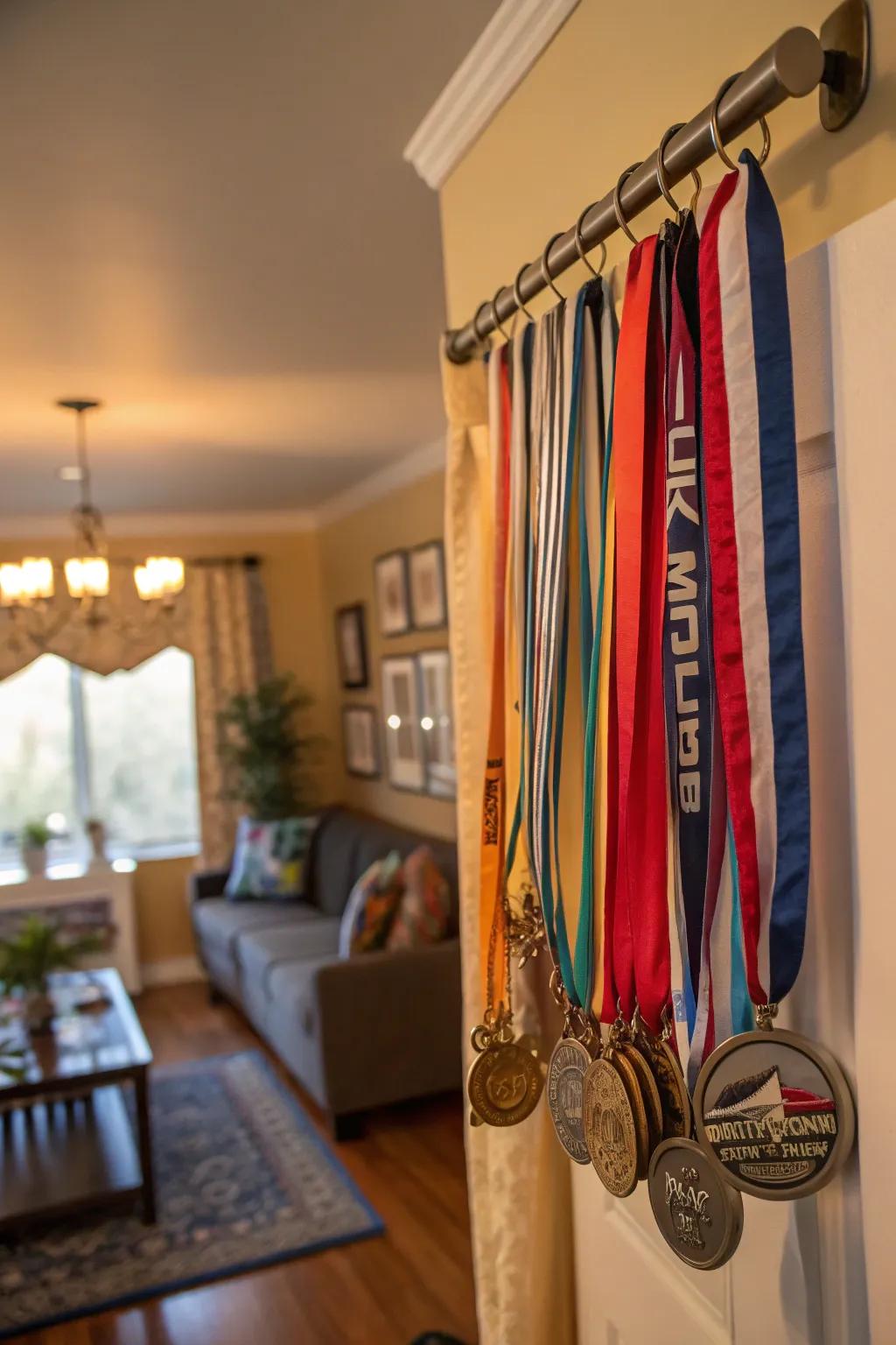 A display rod blends simplicity with visual impact, making it easy to showcase your accomplishments.