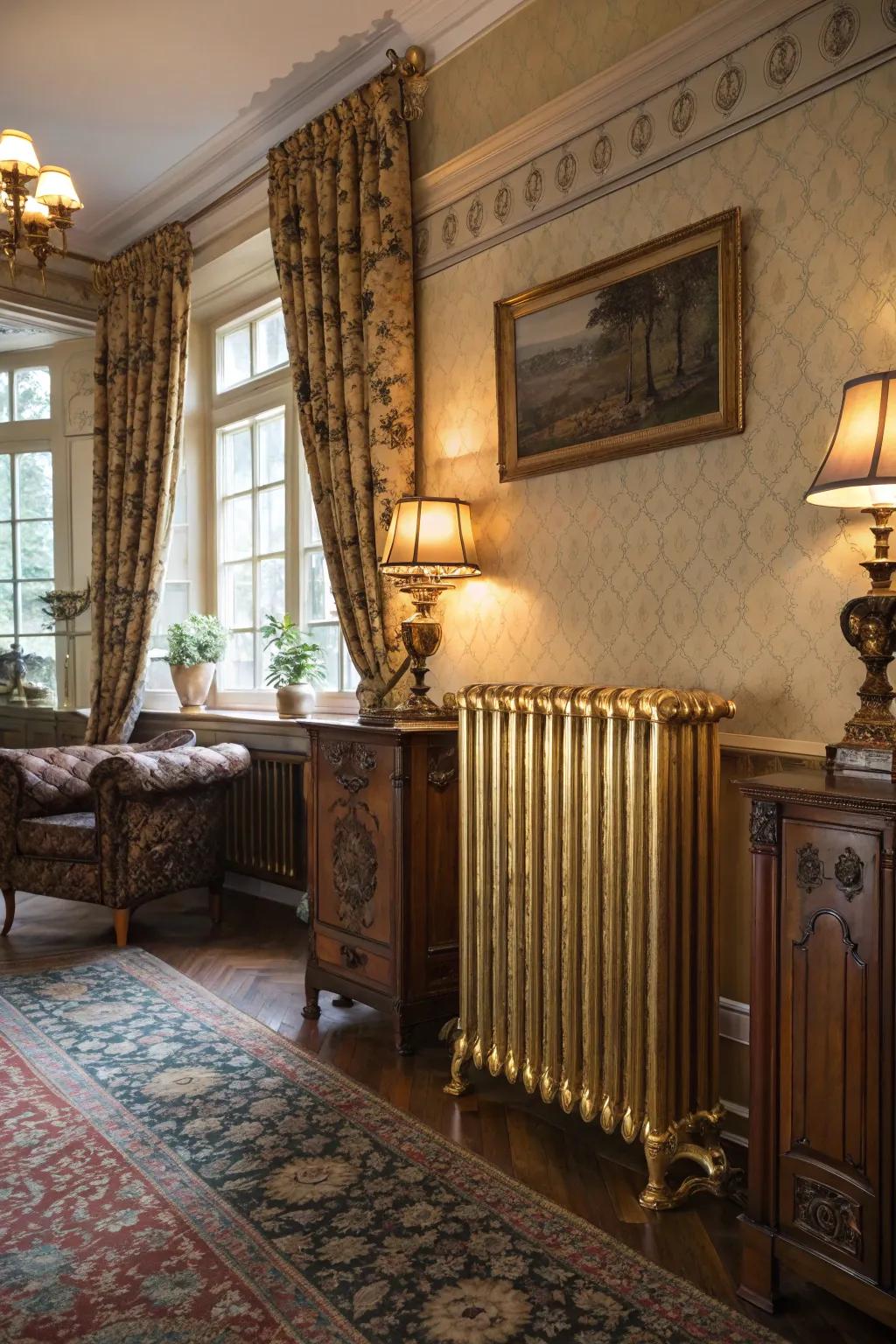 Gold radiators offer glam finishes.