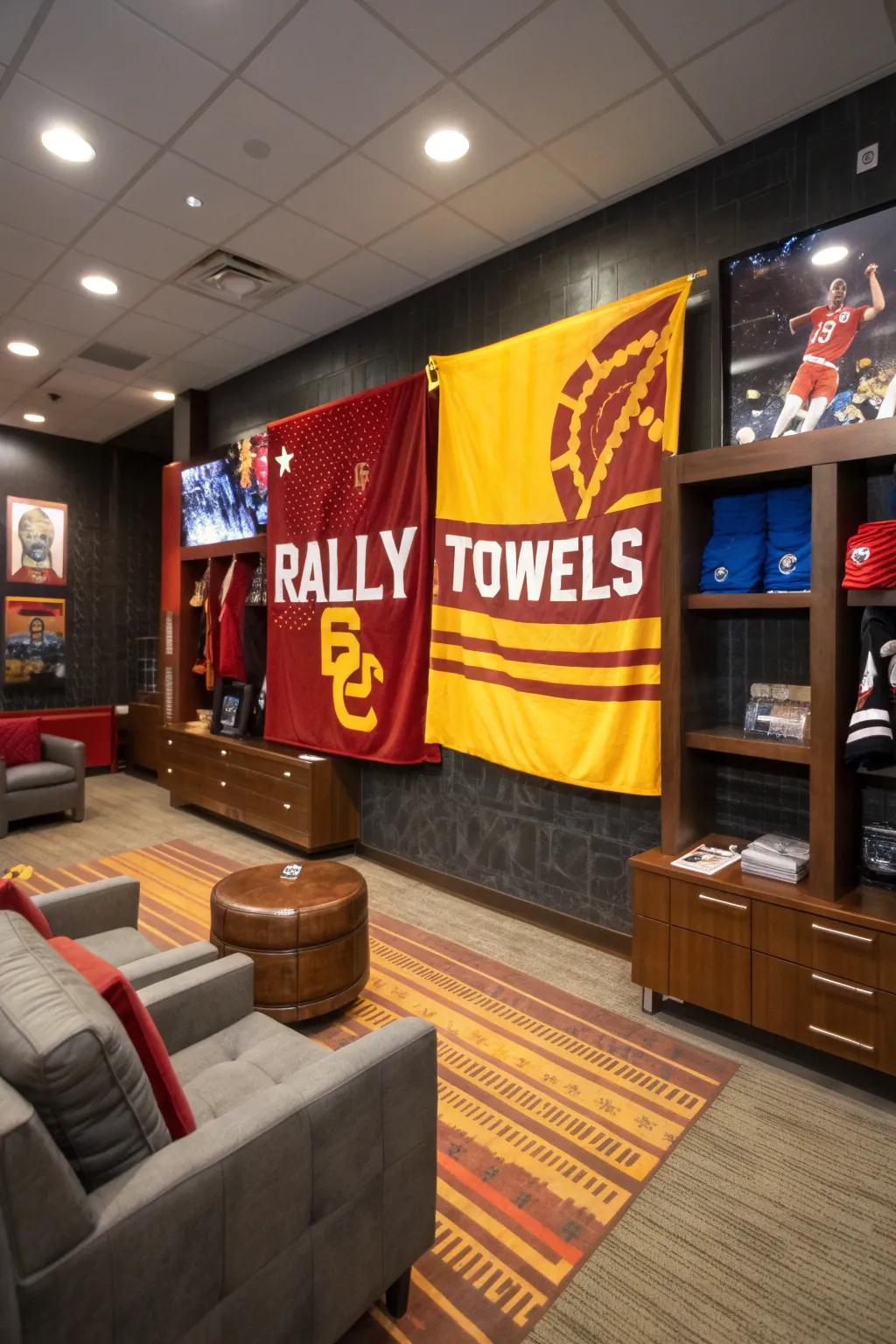 Bolster a sports-themed space by incorporating accents.