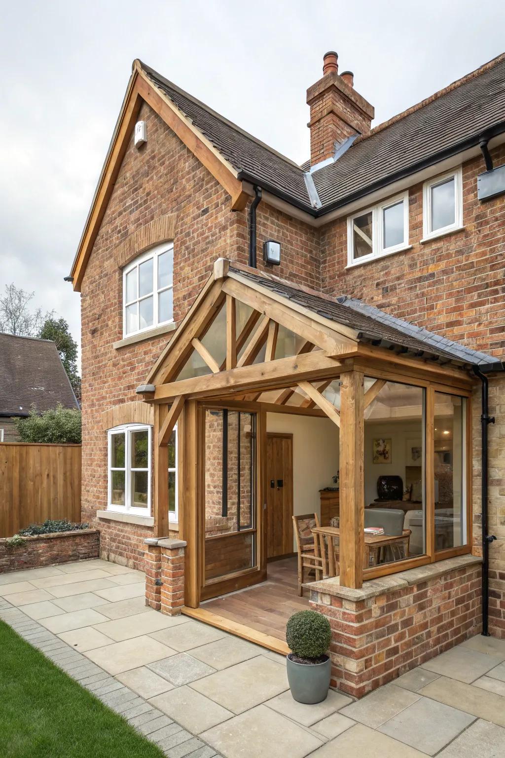 An eclectic back house extension with a rich blend of textures for a unique style.