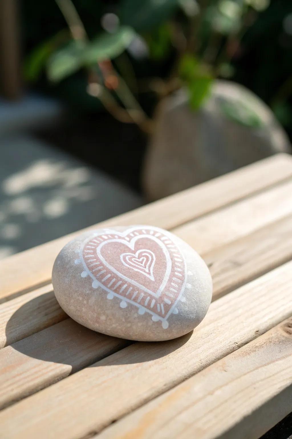 Capture hearts with this beautifully hand-painted rock, perfect as a token of love and friendship.