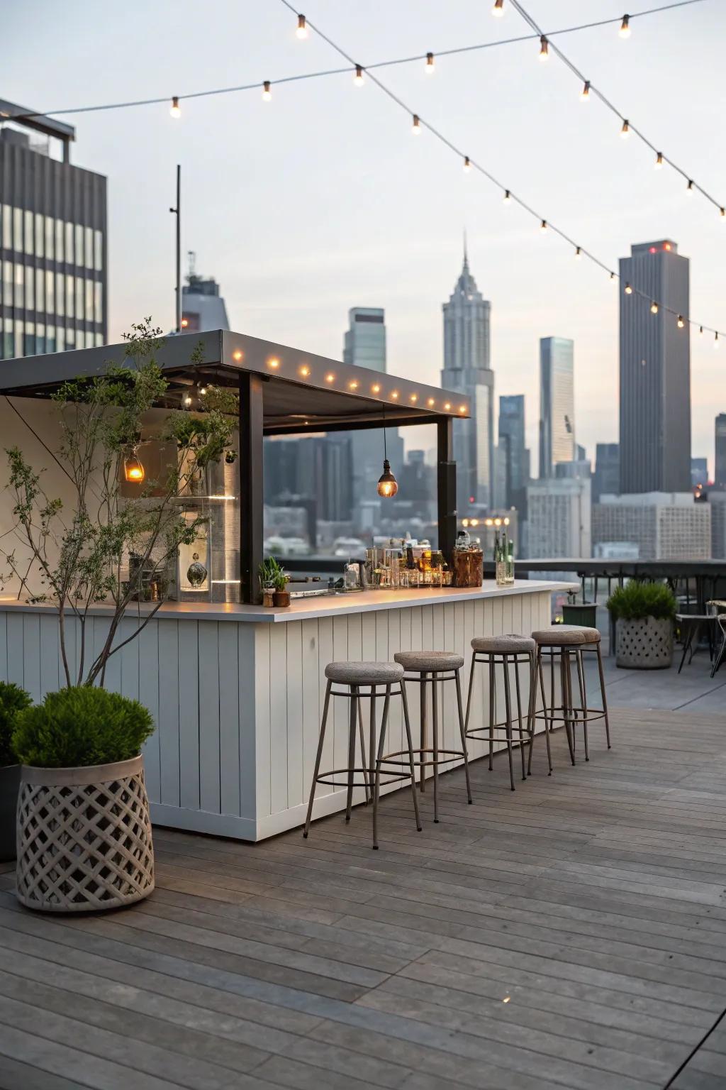 Mix and mingle with a stylish rooftop bar.