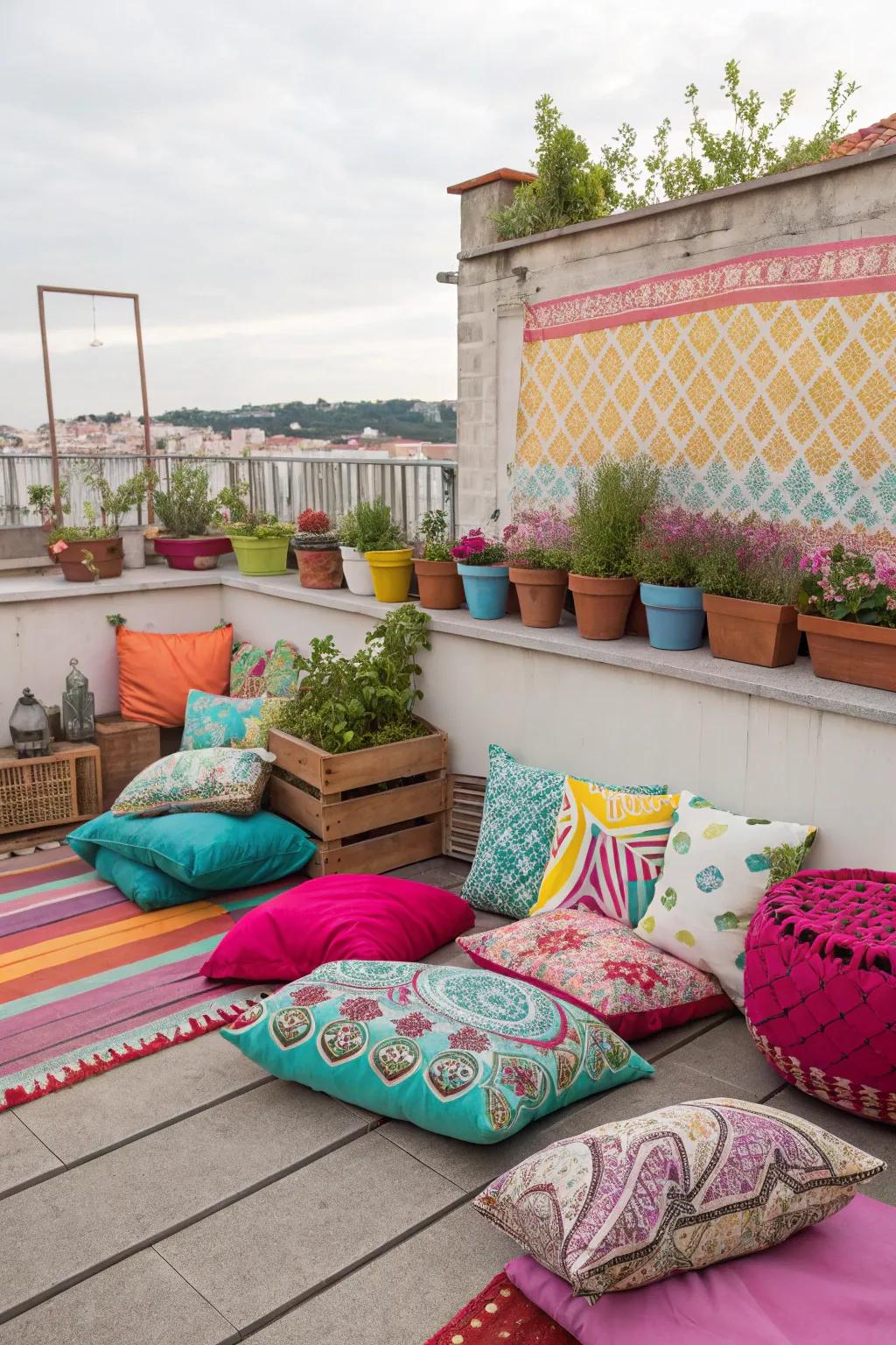 Strong colors bring energy and personality to your rooftop.