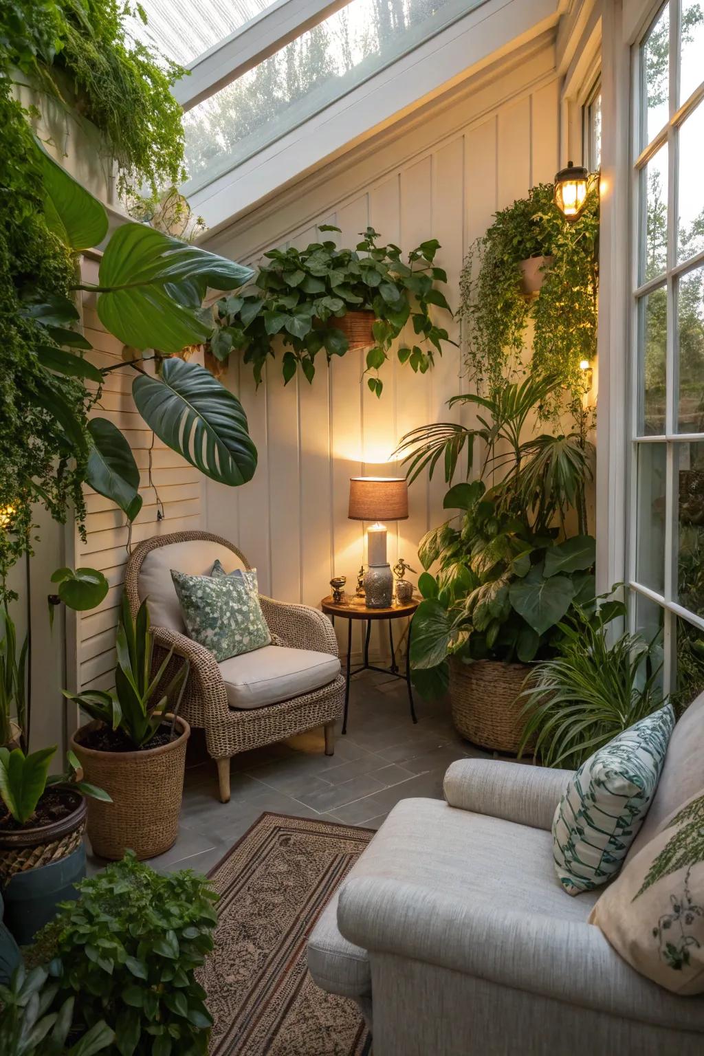 A garden room addition offers a peaceful connection to nature.