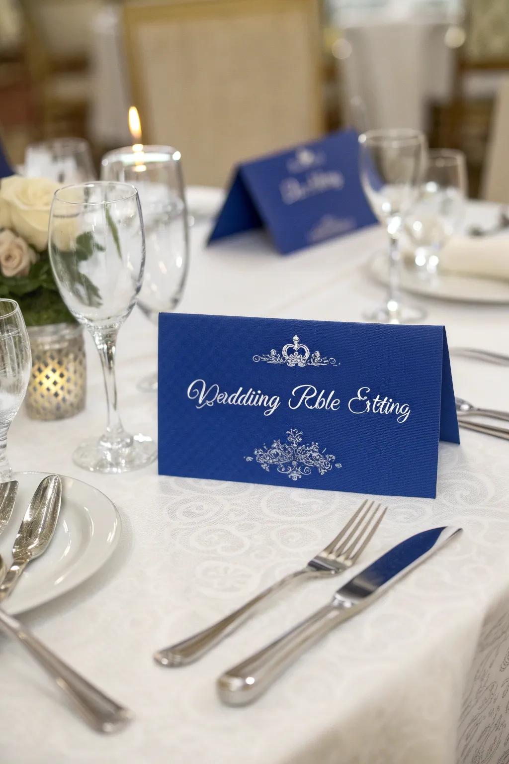 Personalized place cards adding a special touch to the table.
