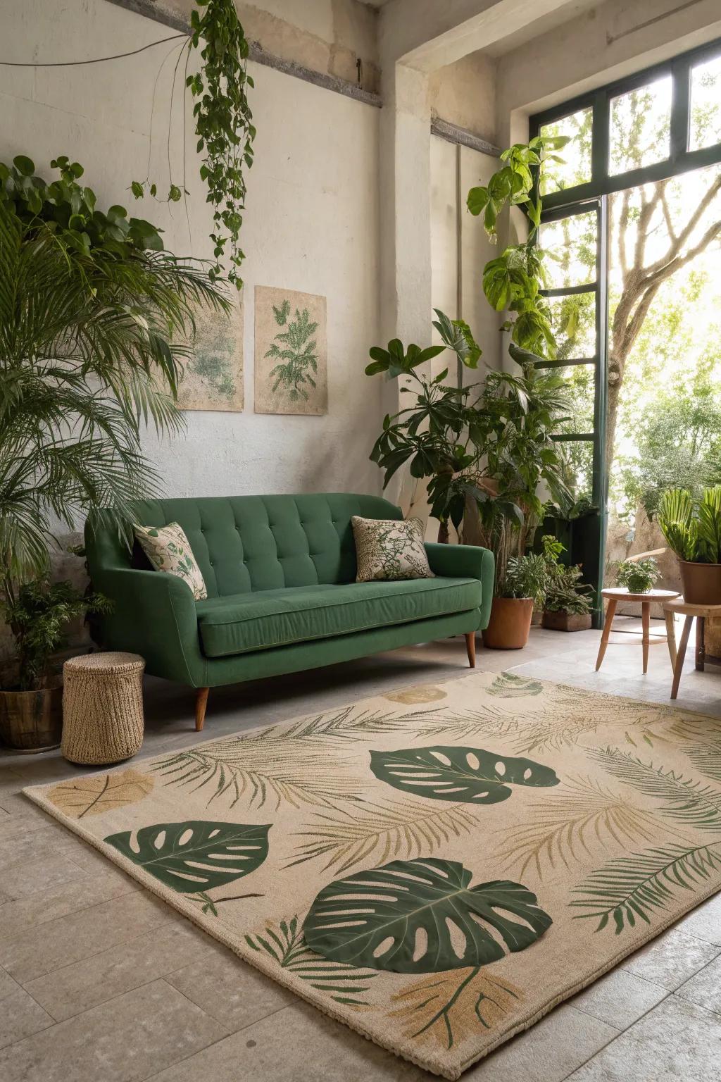 Innate motifs in ground coverings convey the essence of the outdoors inside.