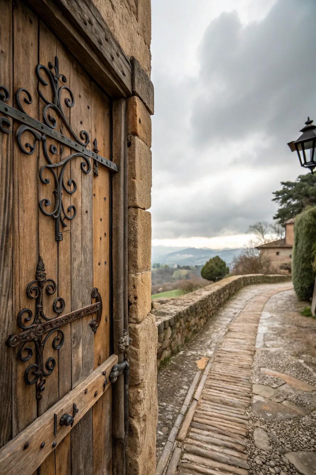 Country fixtures adorns a doorway, adding authenticity and style.