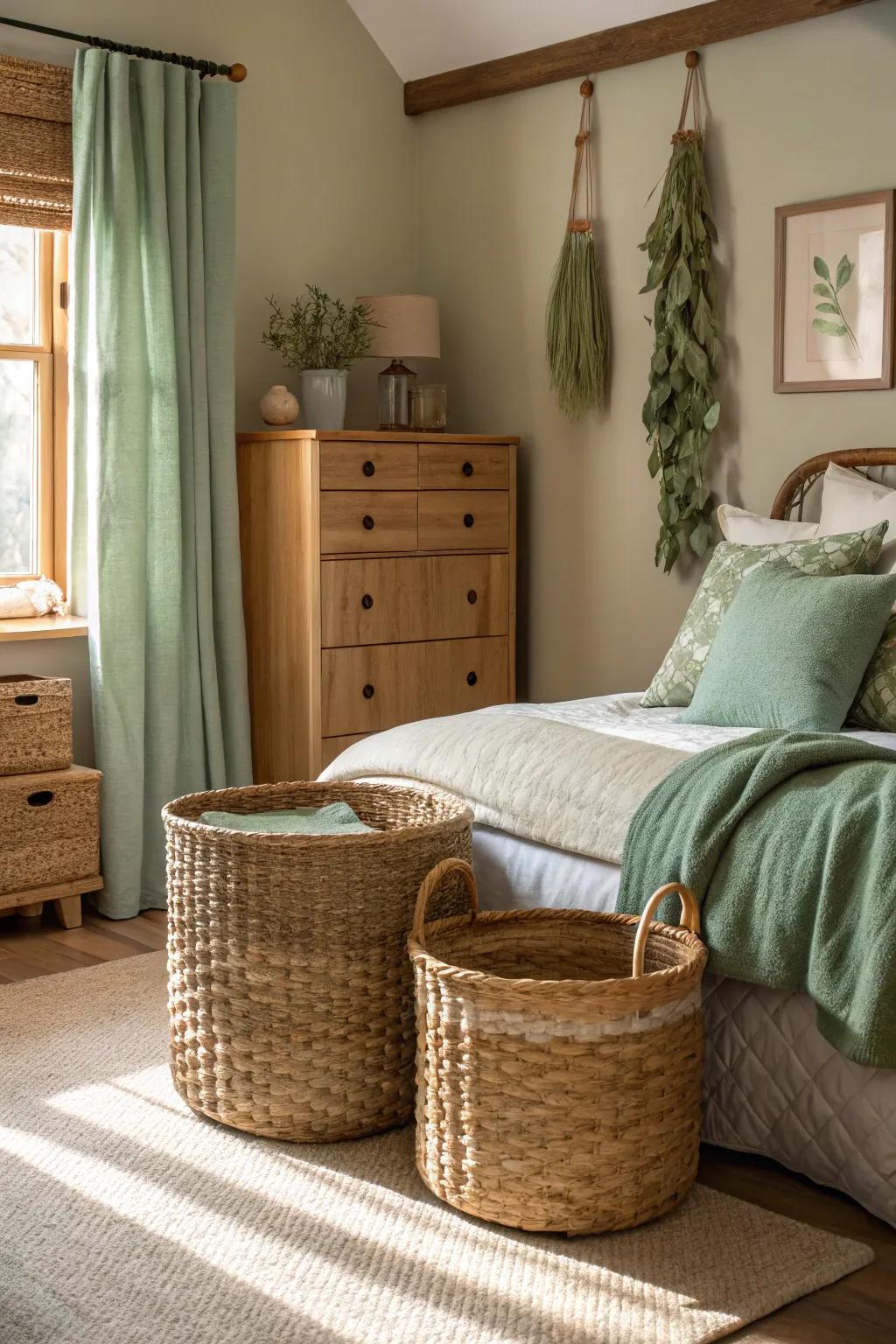 Woven containers introduce style and functionality.