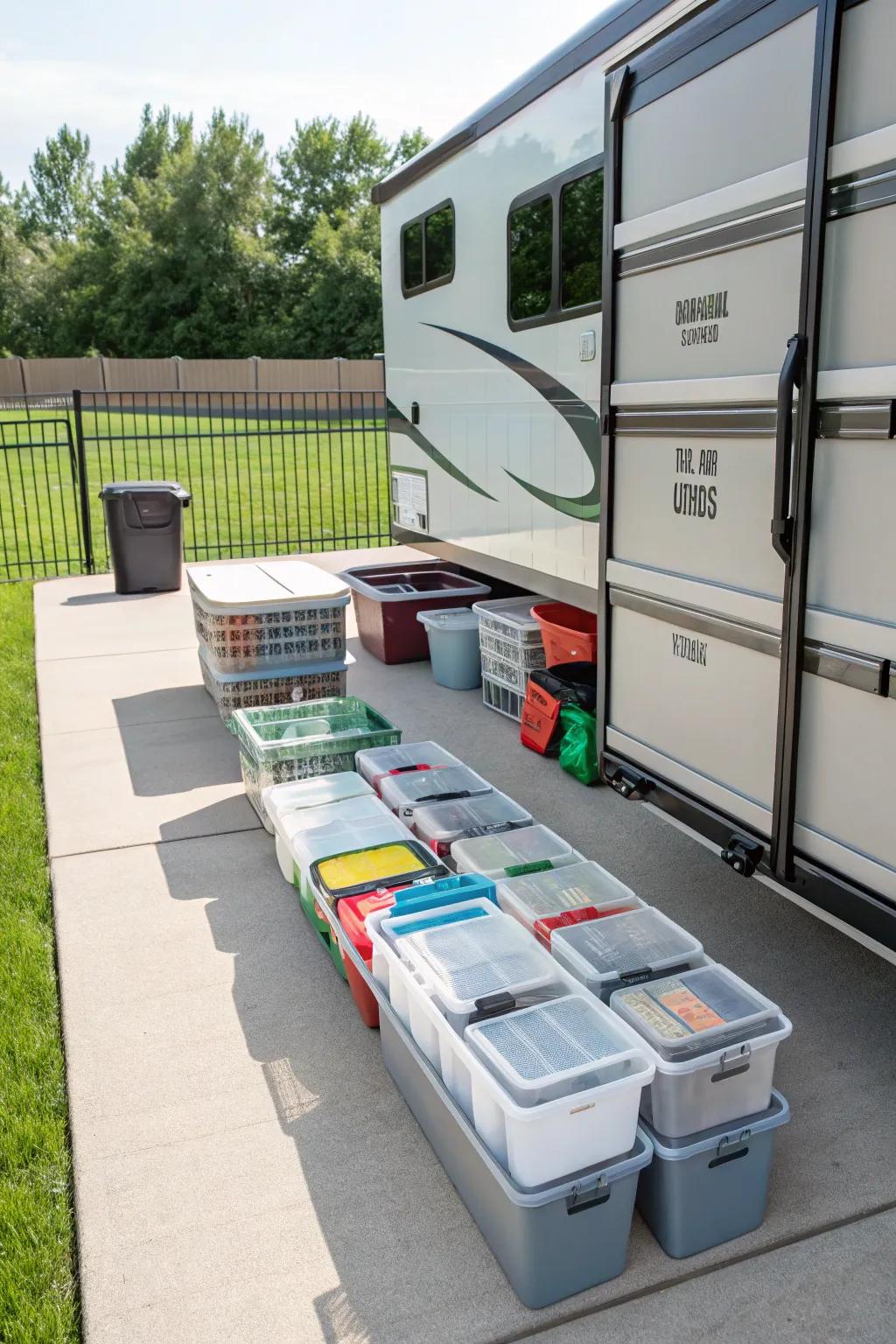 Space savers keep your RV area neat and efficient.