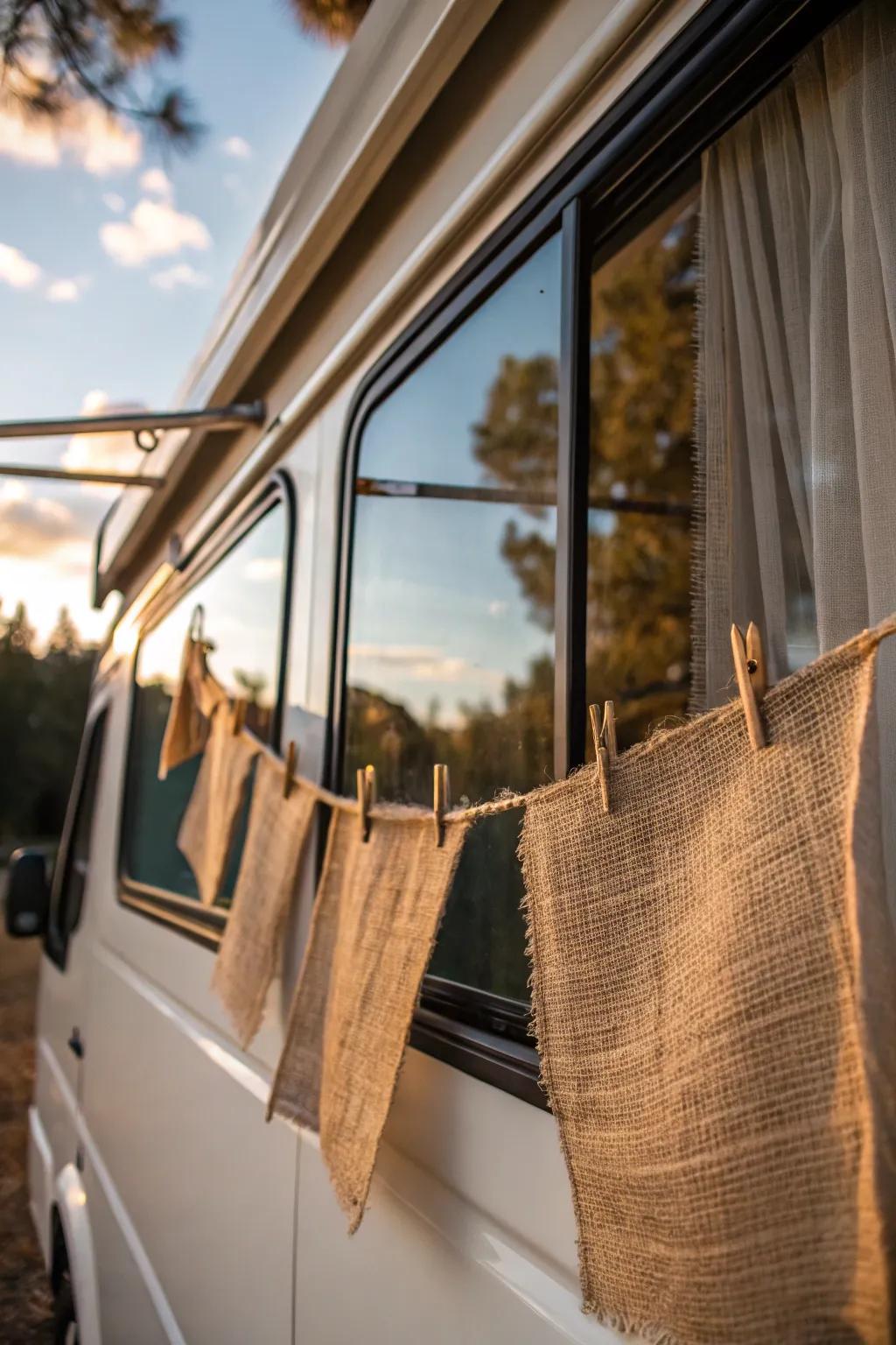 Grips offer a window treatment option that is casual and rustic.