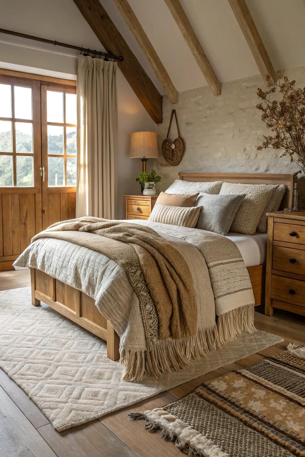 Layered materials create dimension and character.