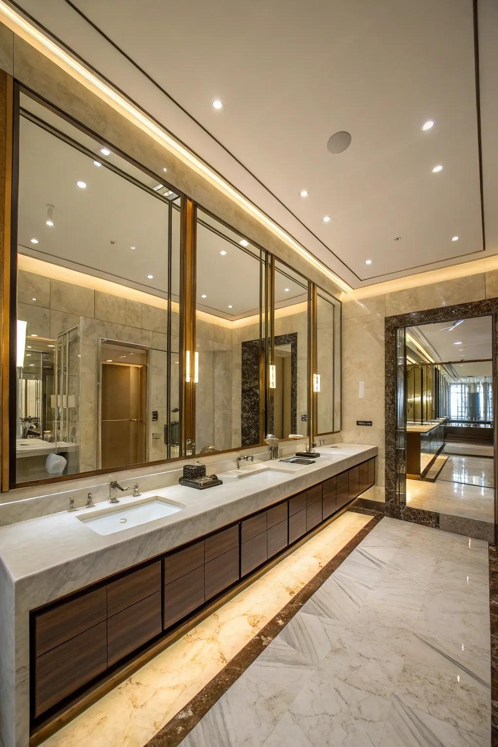 Enhance area through mirror-like aspects.