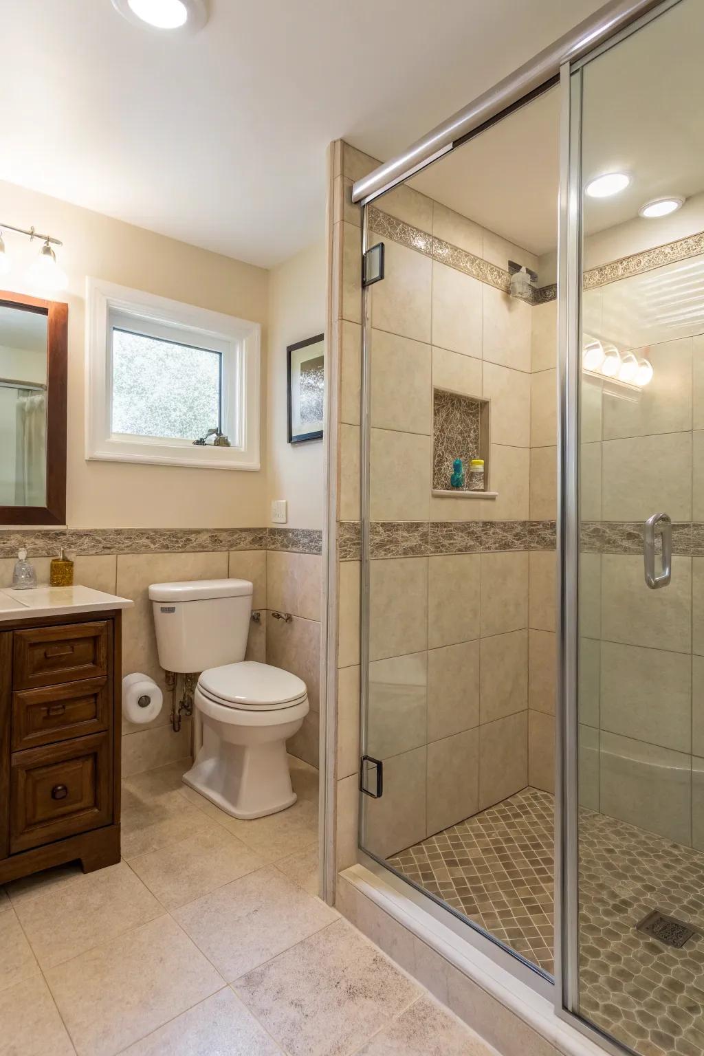 Short walls offer privacy without compromising openness.