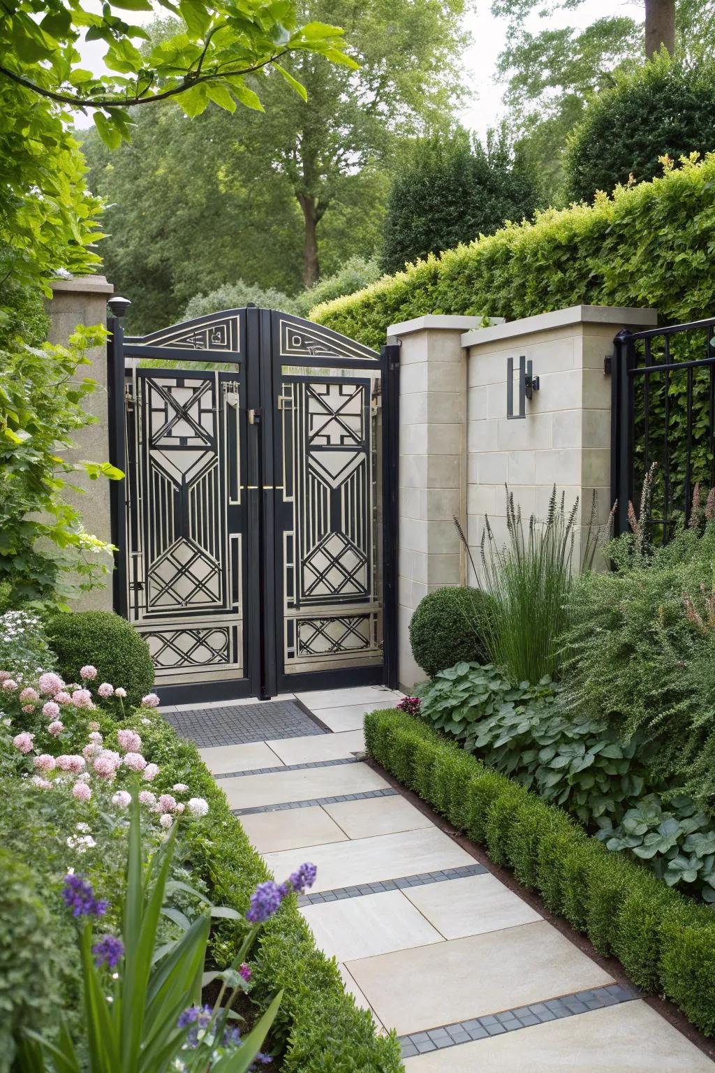 A Deco era entrance bestowing vintage allure.