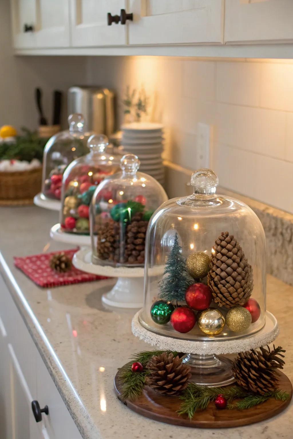 Glass vessels and bell jars fashion an enchanting display.