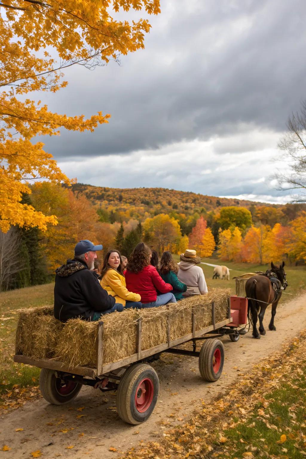 Tractor rides carry action and merriment to autumn sessions.