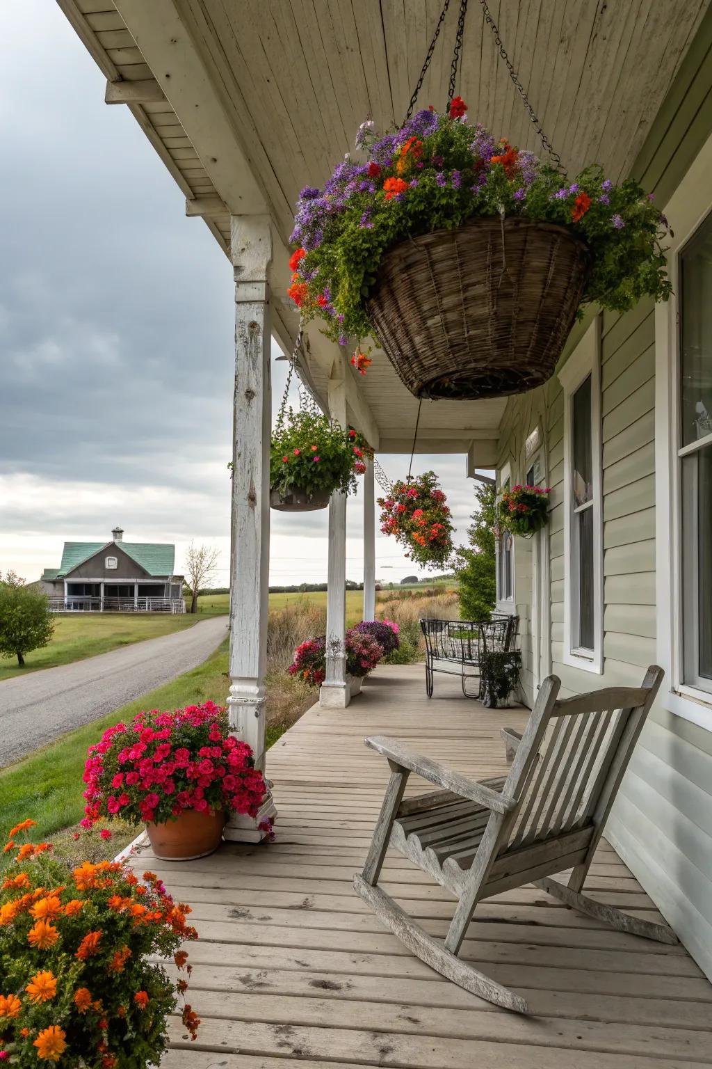 Brighten your porch with seasonal receptacles.