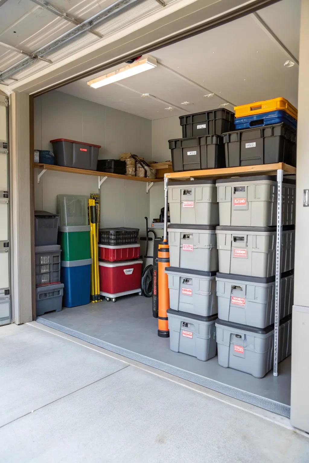 Moveable storage units offer flexibility in systematizing your garage area.