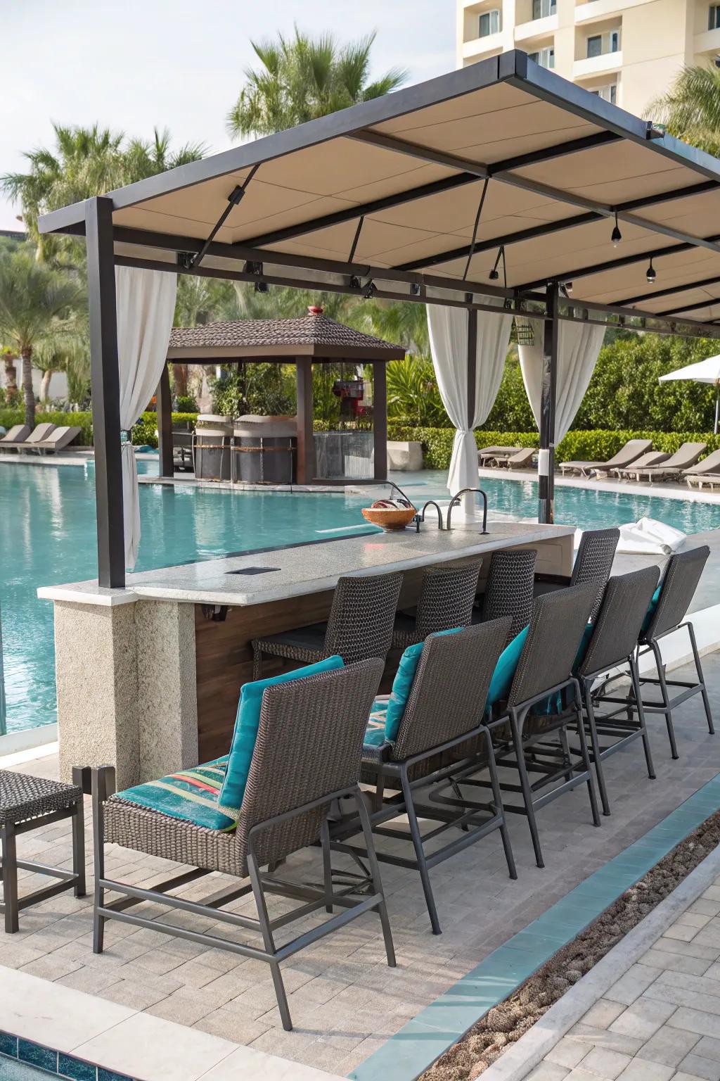 Seats that change make the most of space and how your pool bar works.