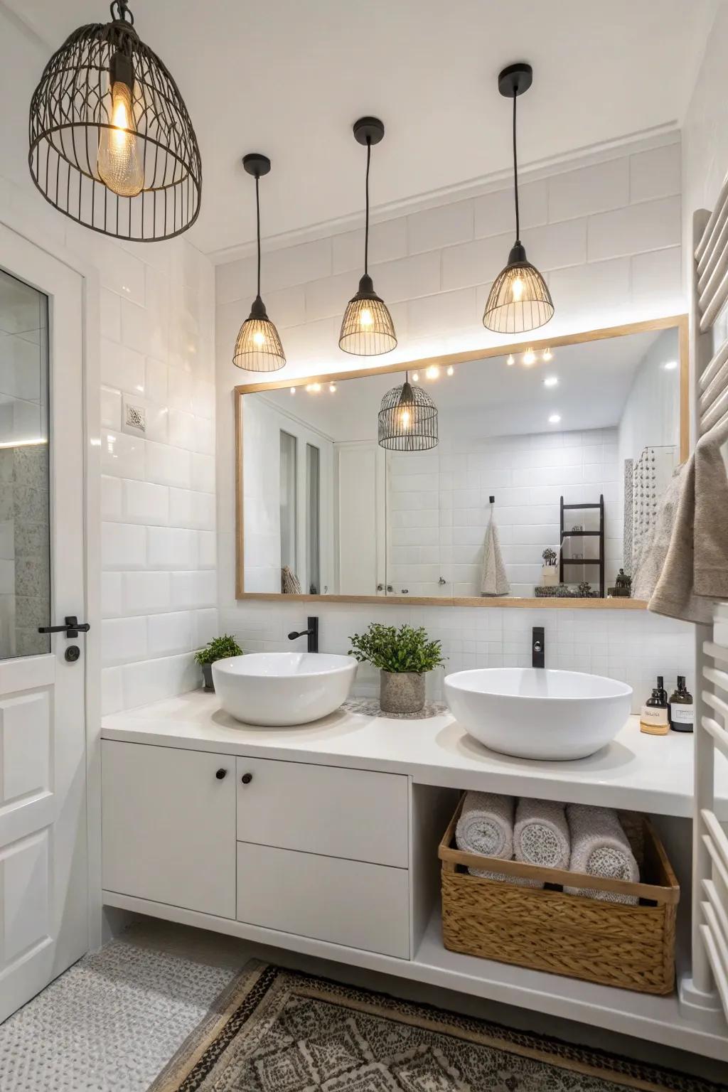 Pendant lights offer both ambiance and task lighting.