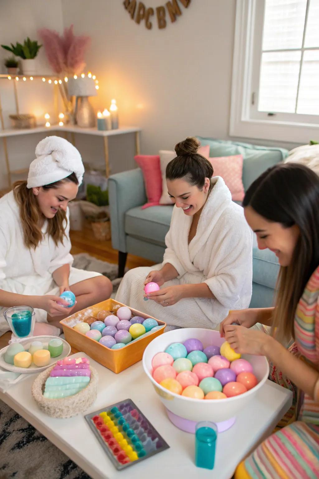 Creating bath pearls adds a crafty twist to your spa night.
