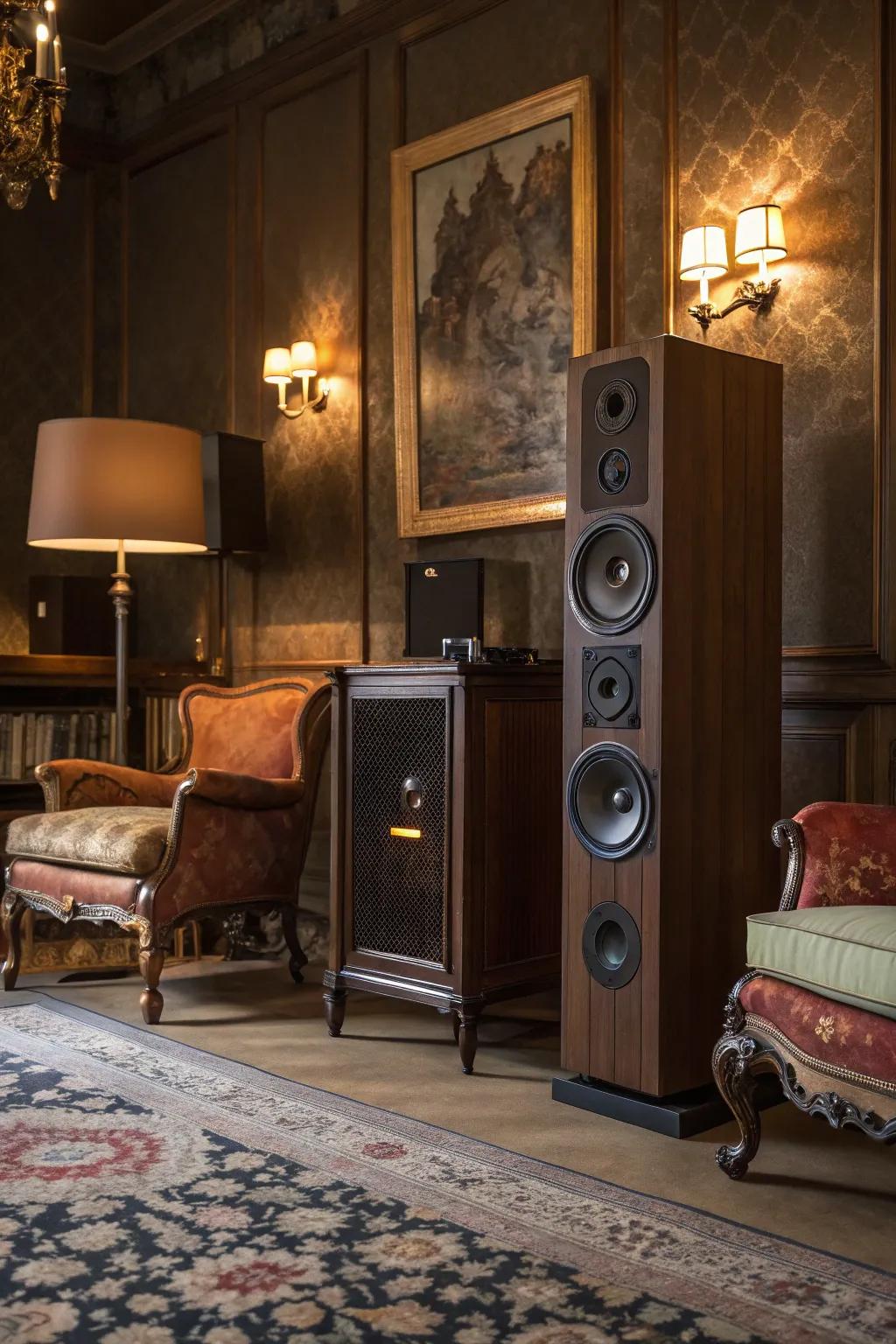 Hidden technology keeps the atmosphere authentic while offering modern comforts.