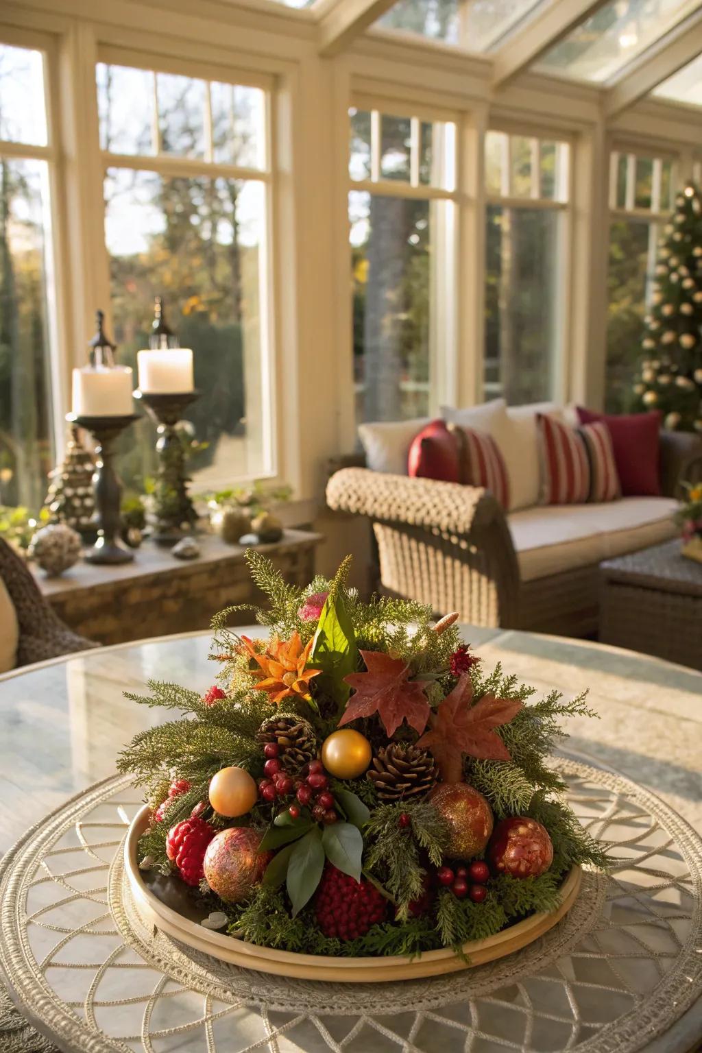 A creative display draws attention to your dining table.