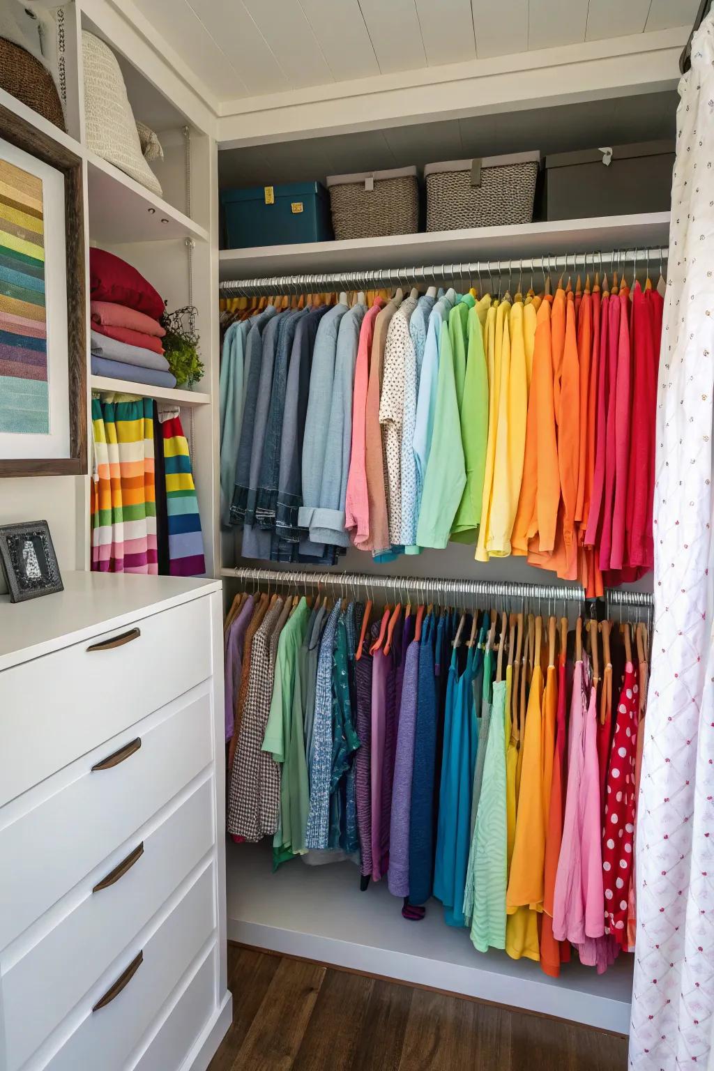 A rainbow in your closet.