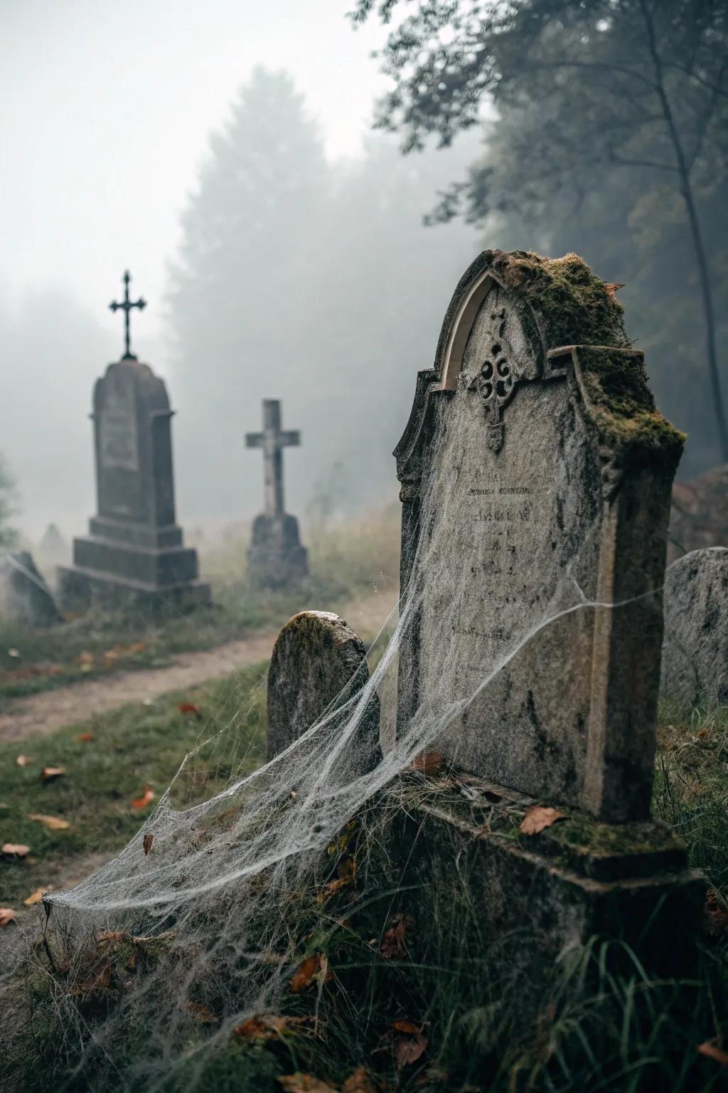 Cobwebs give your Halloween setup an authentically spooky vibe.